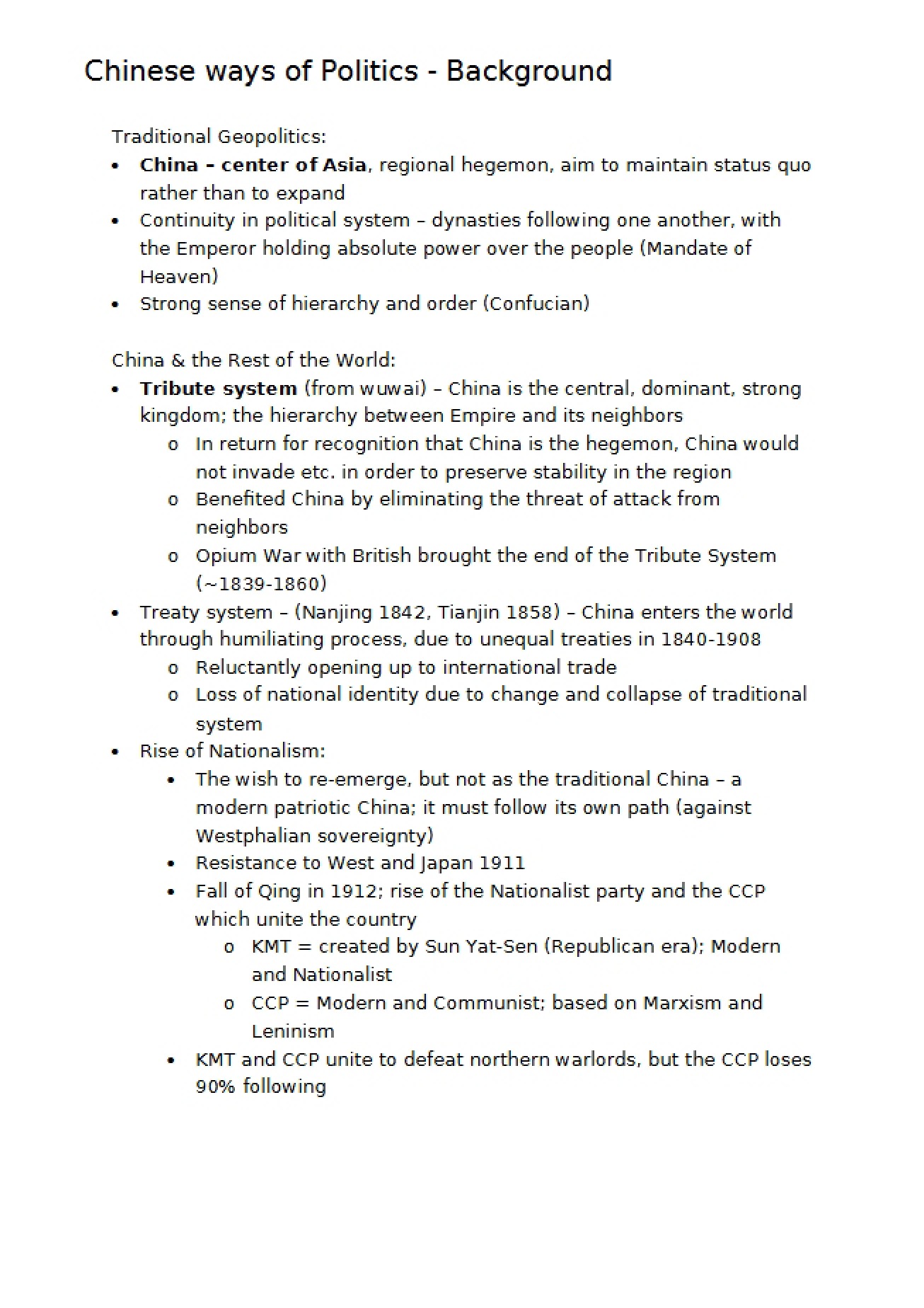 Background Political Ways of China