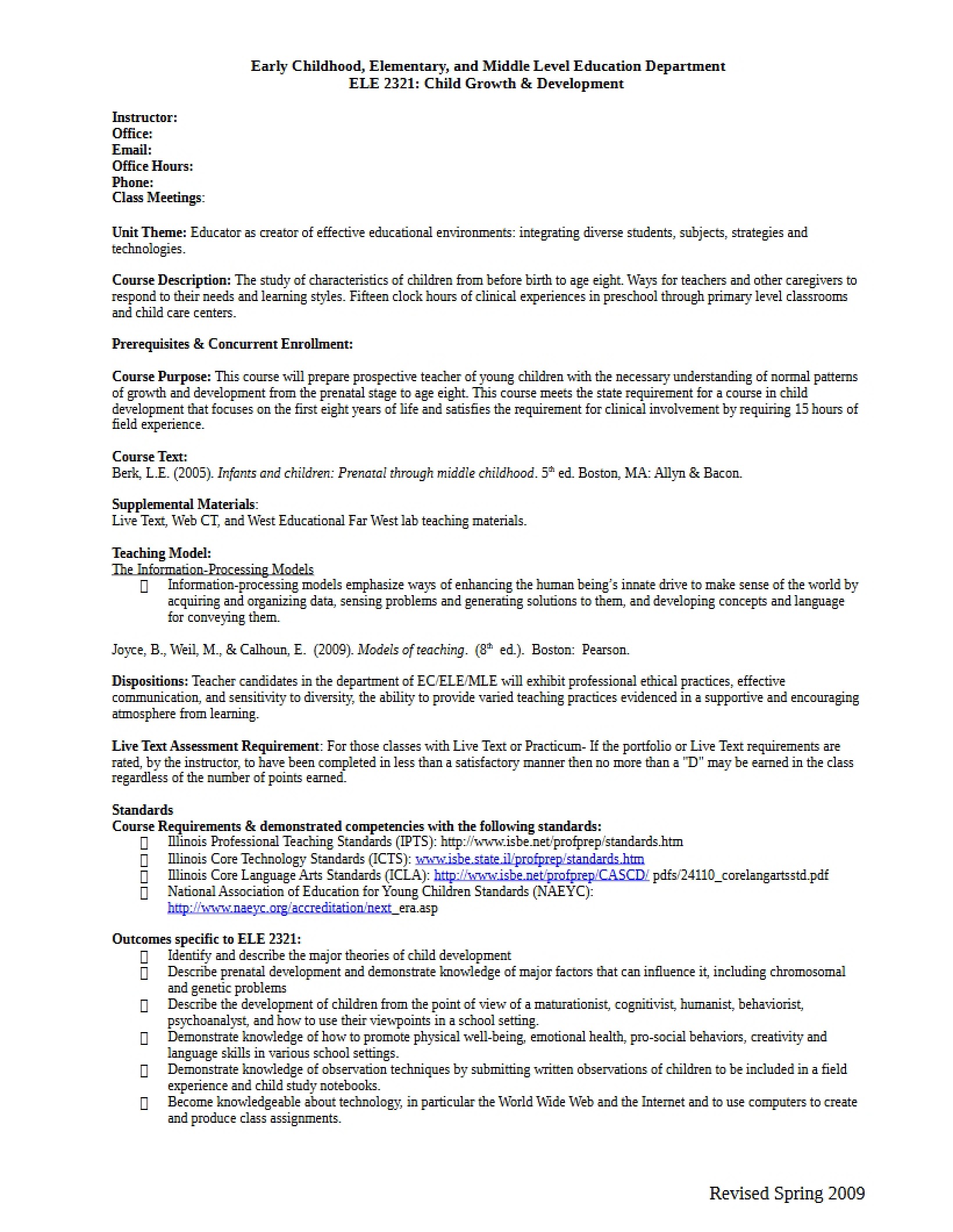 Syllabus - 5 Pages