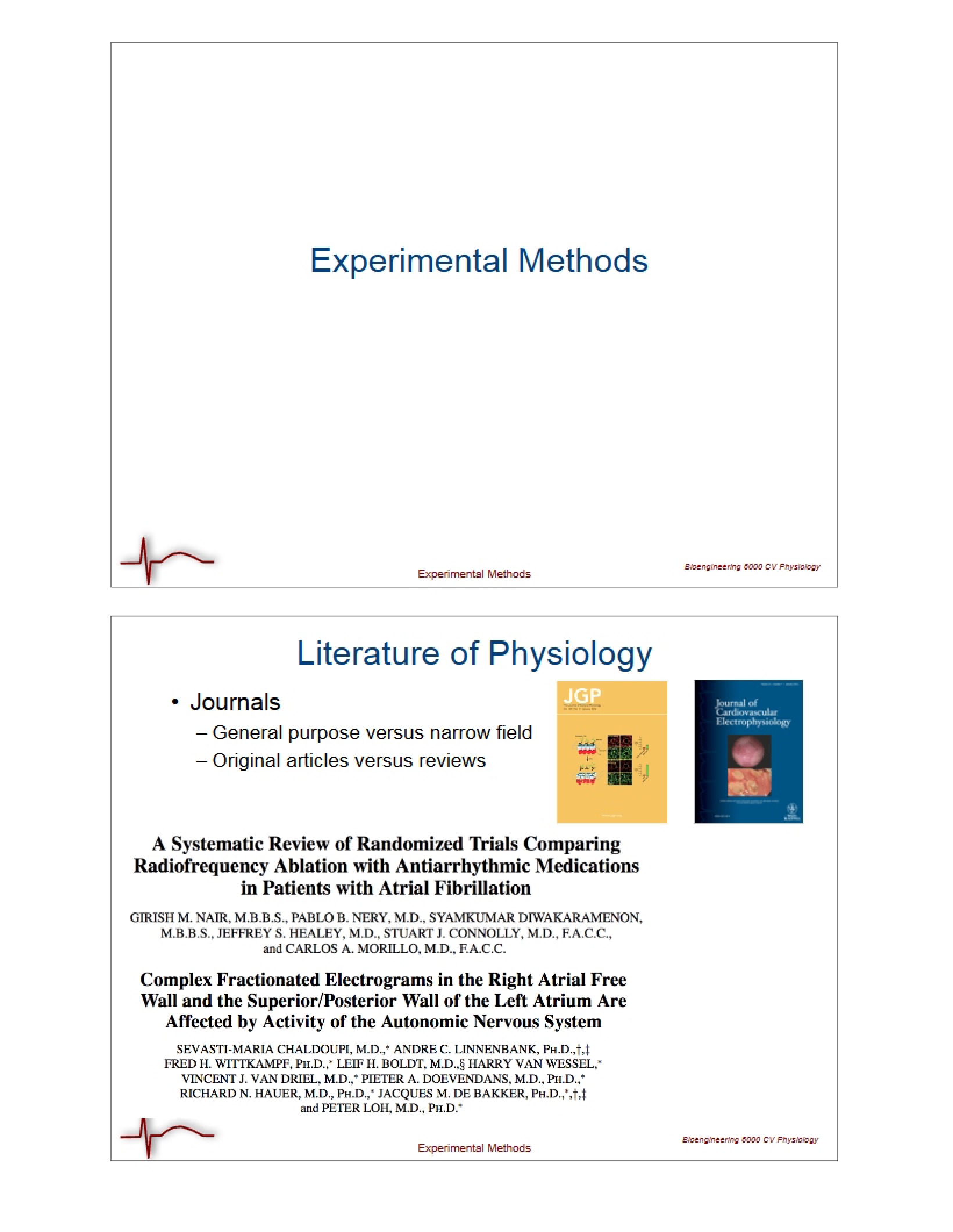 Methods of Experimentation