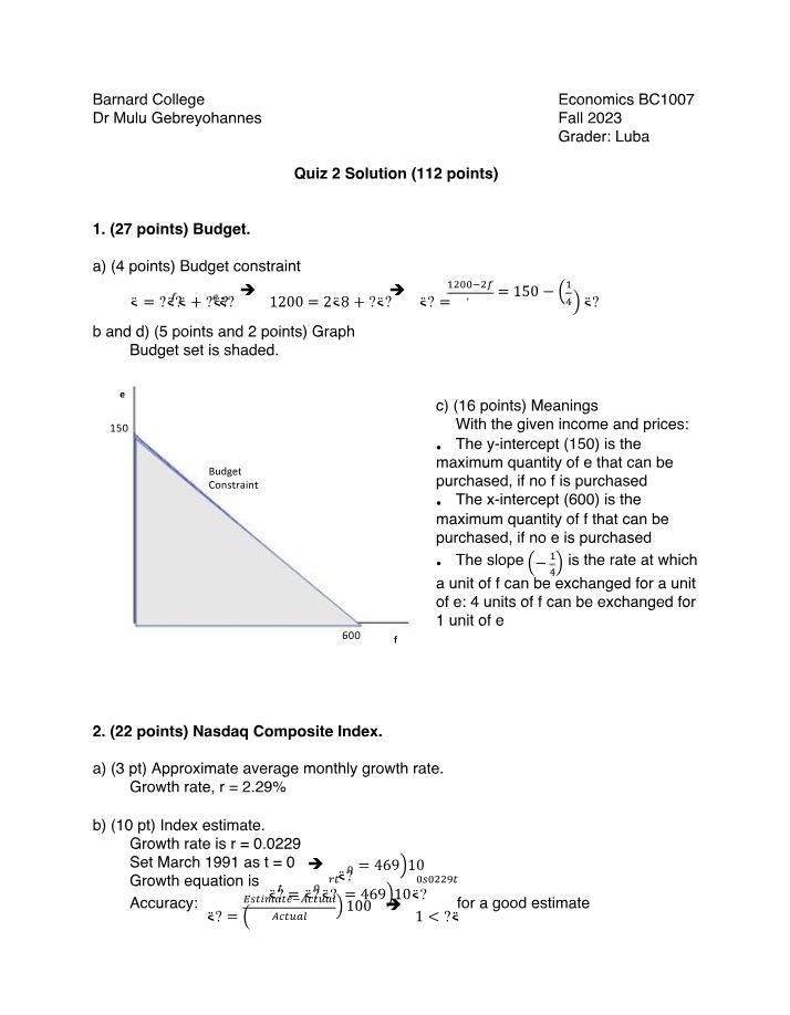 Fall 2023 Quiz 2 Solution