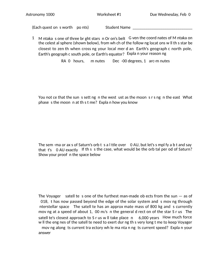 ASTR1000 Worksheet 01