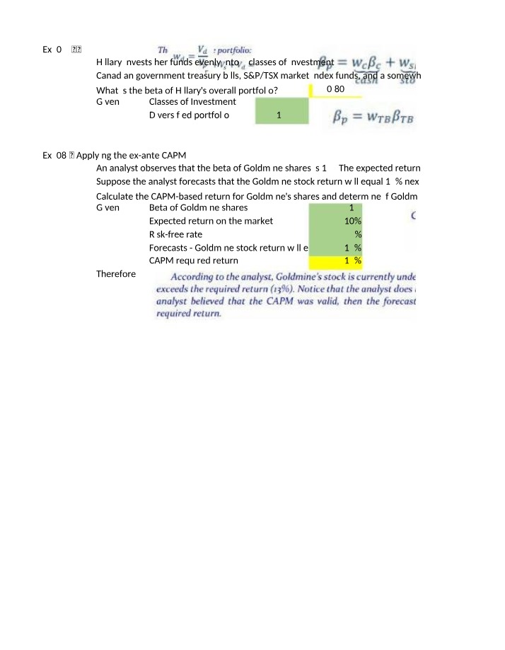 Capital Asset Pricing Model (CAPM) Examples - FNC3281