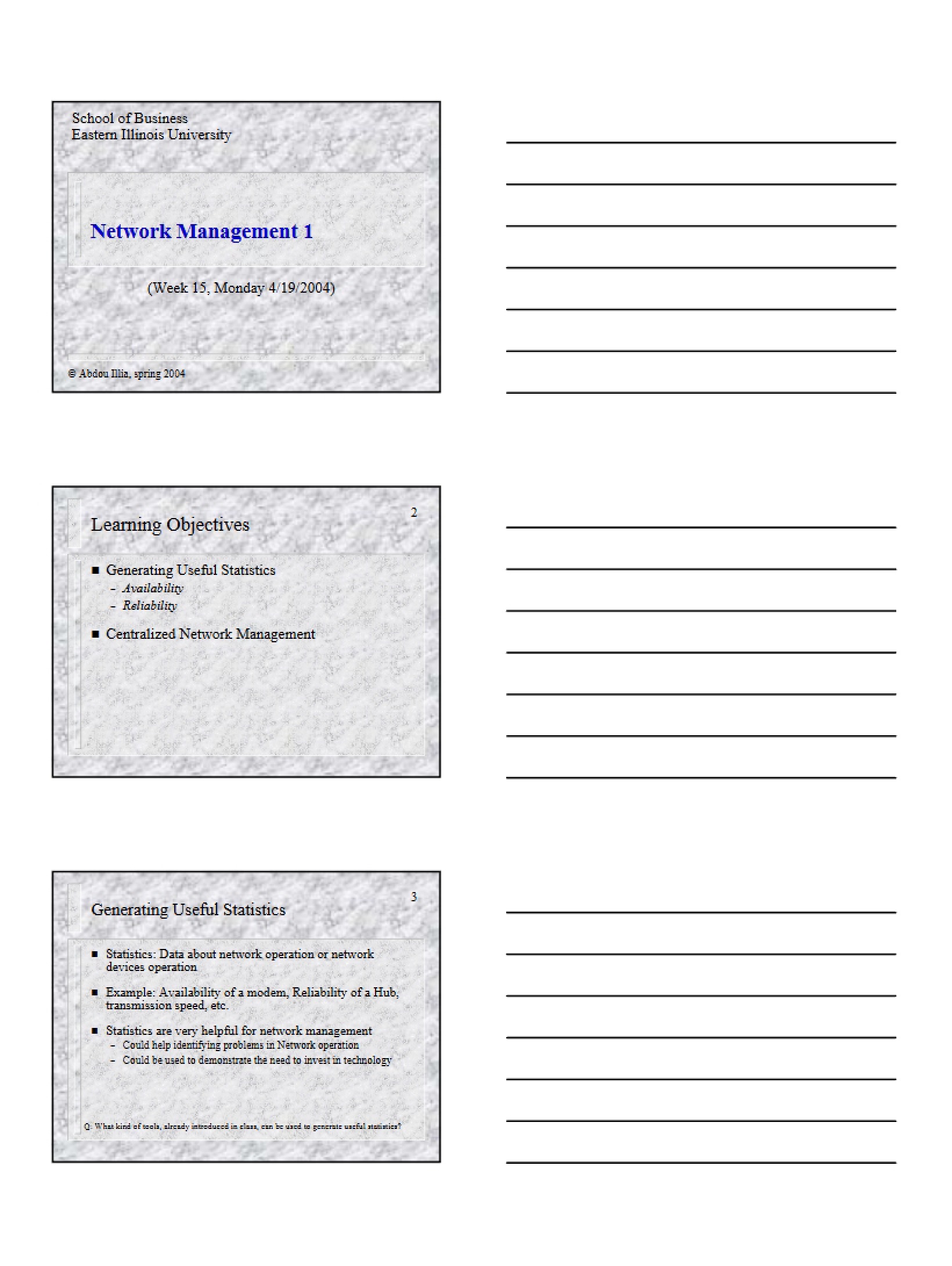Network Management Part One