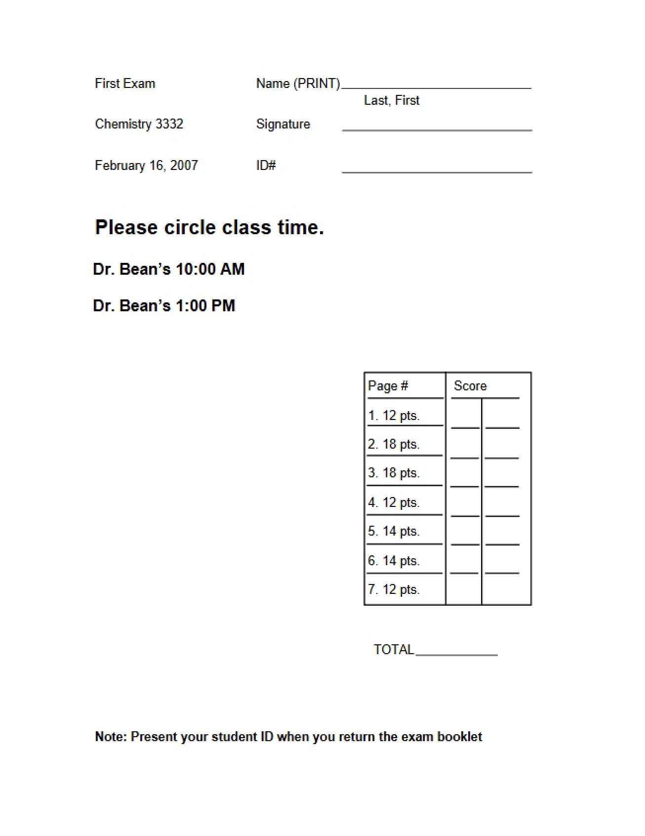 Spring Test One (2007)