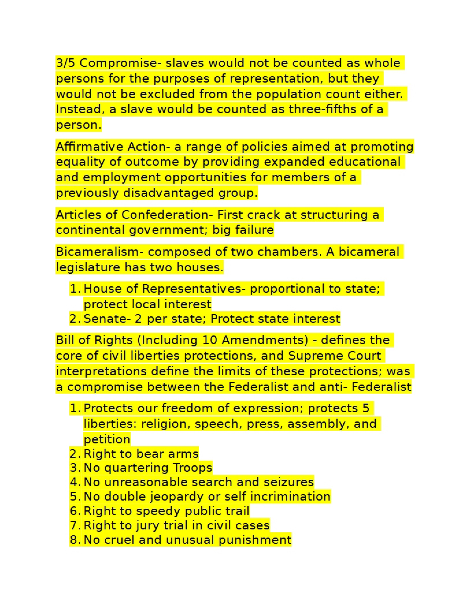 Study Guide for Exam 1 - 8 Pages