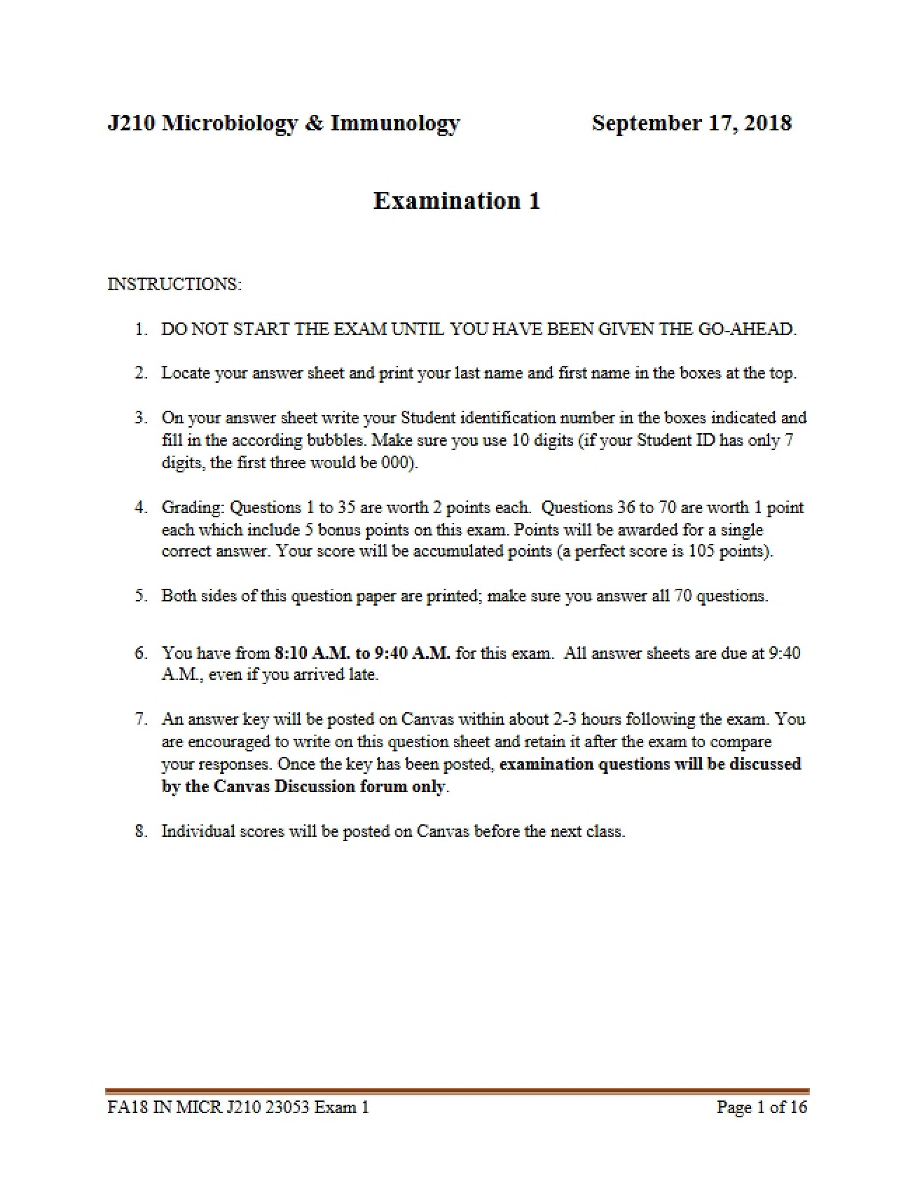 First Exam