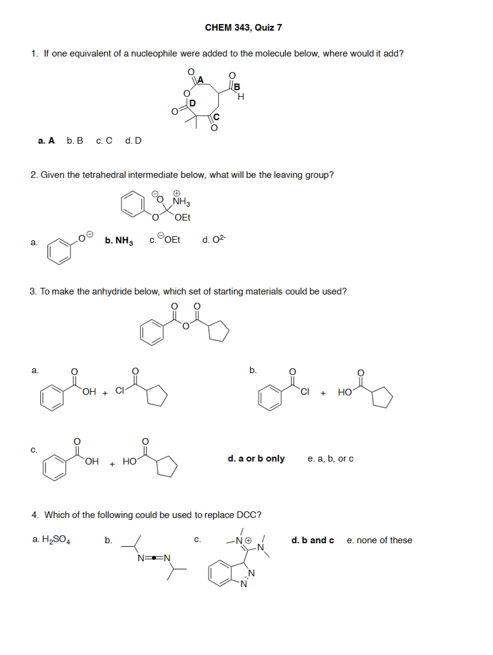 Key for Quiz 7