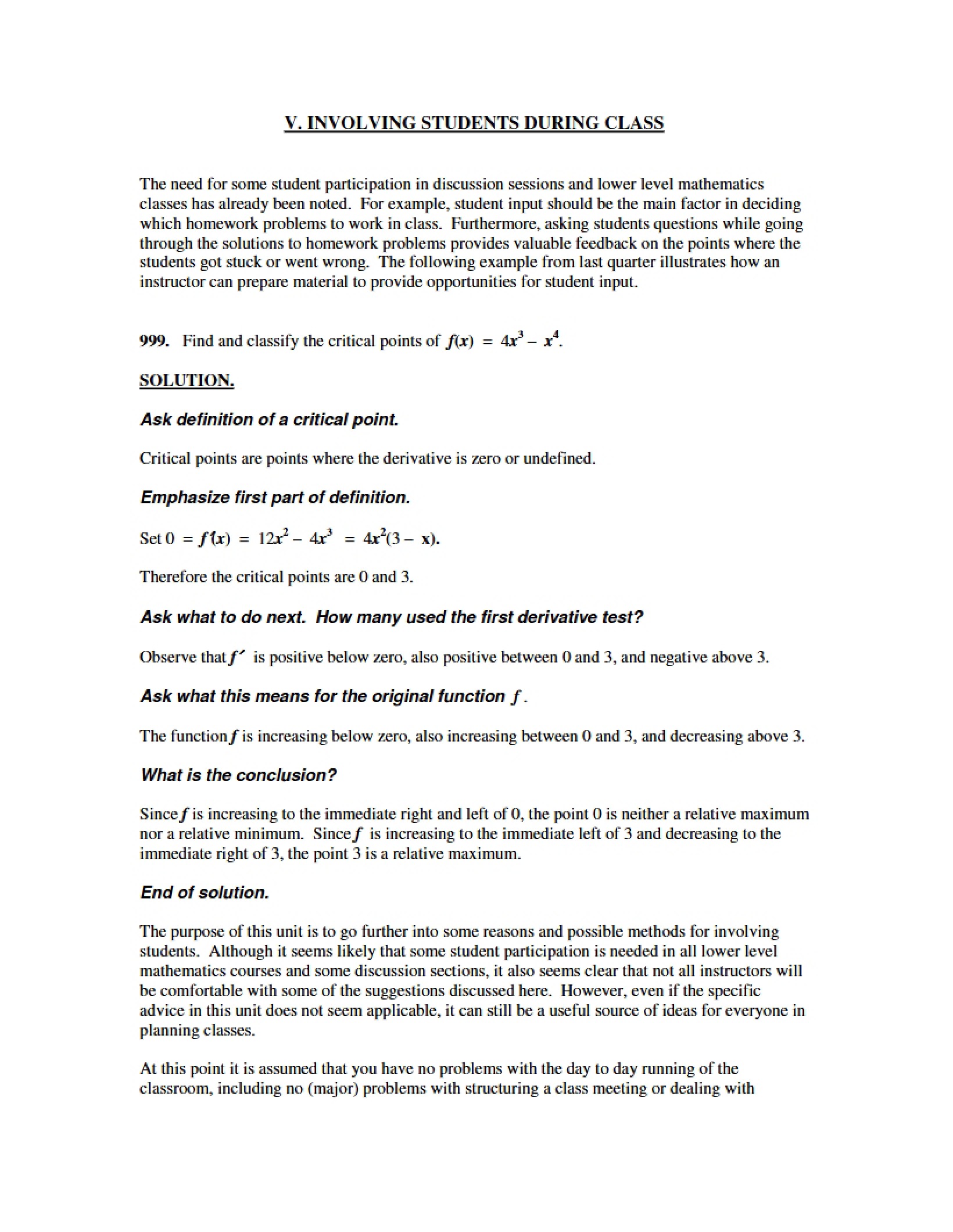 Student Involvement Strategies