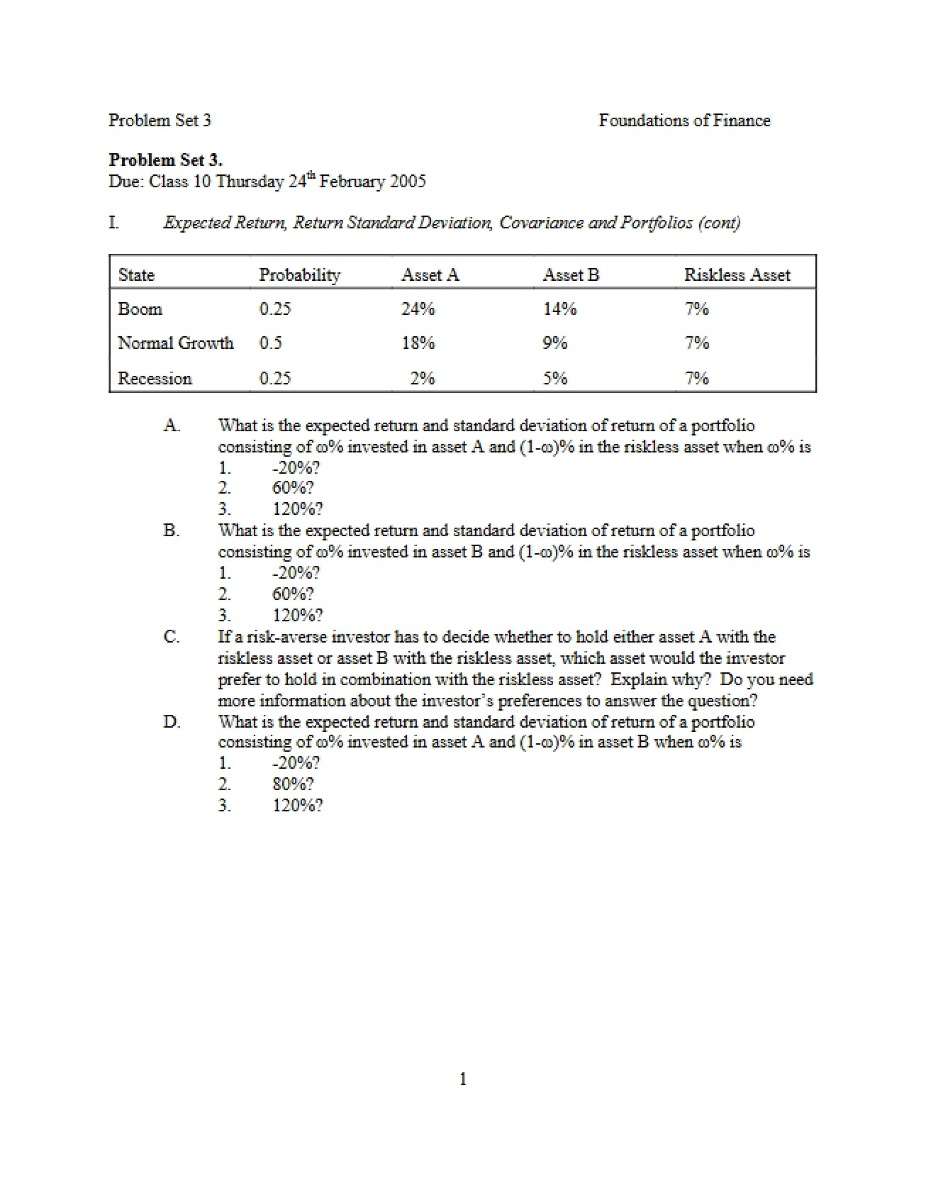 Problem Set Three