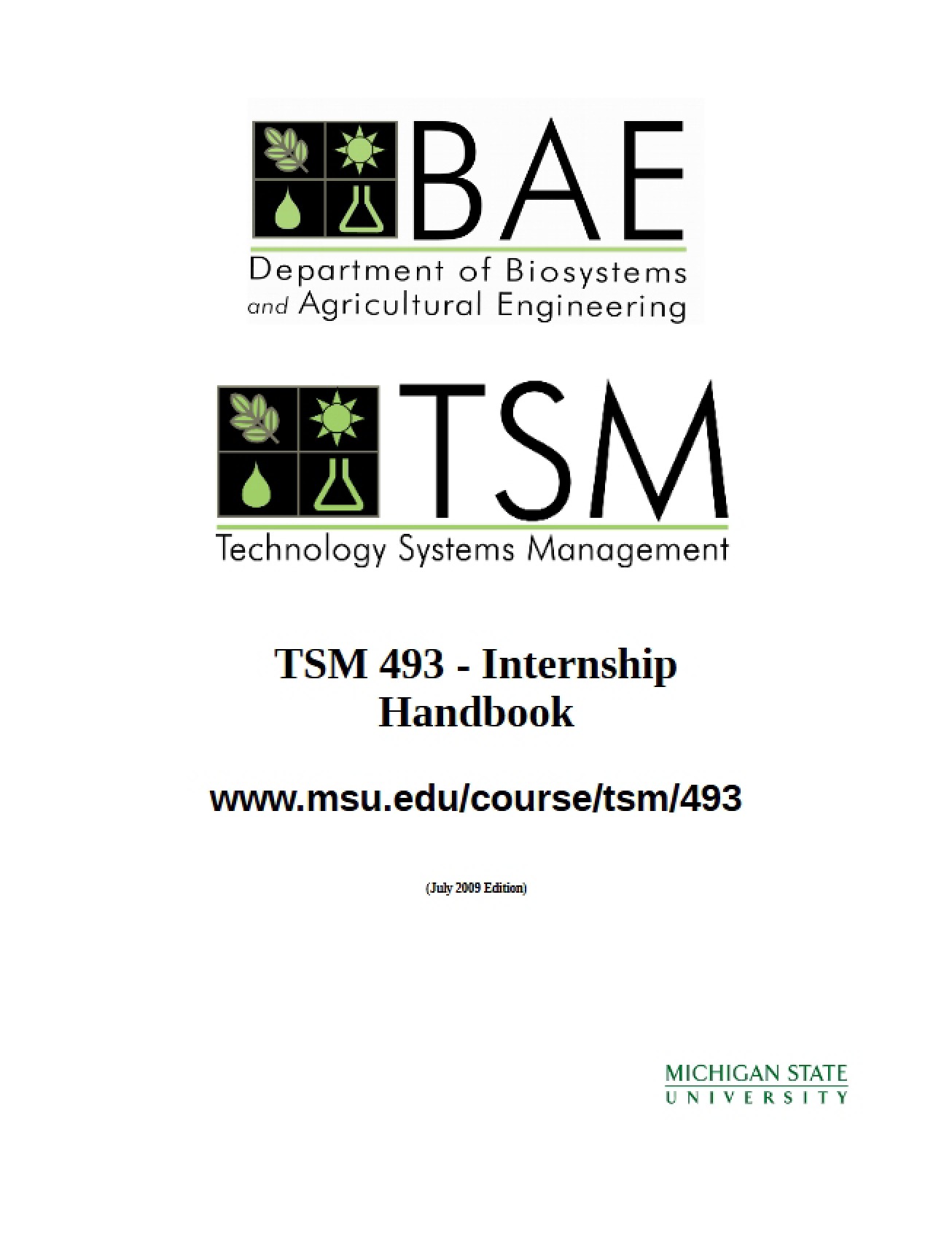 Handbook for Internship