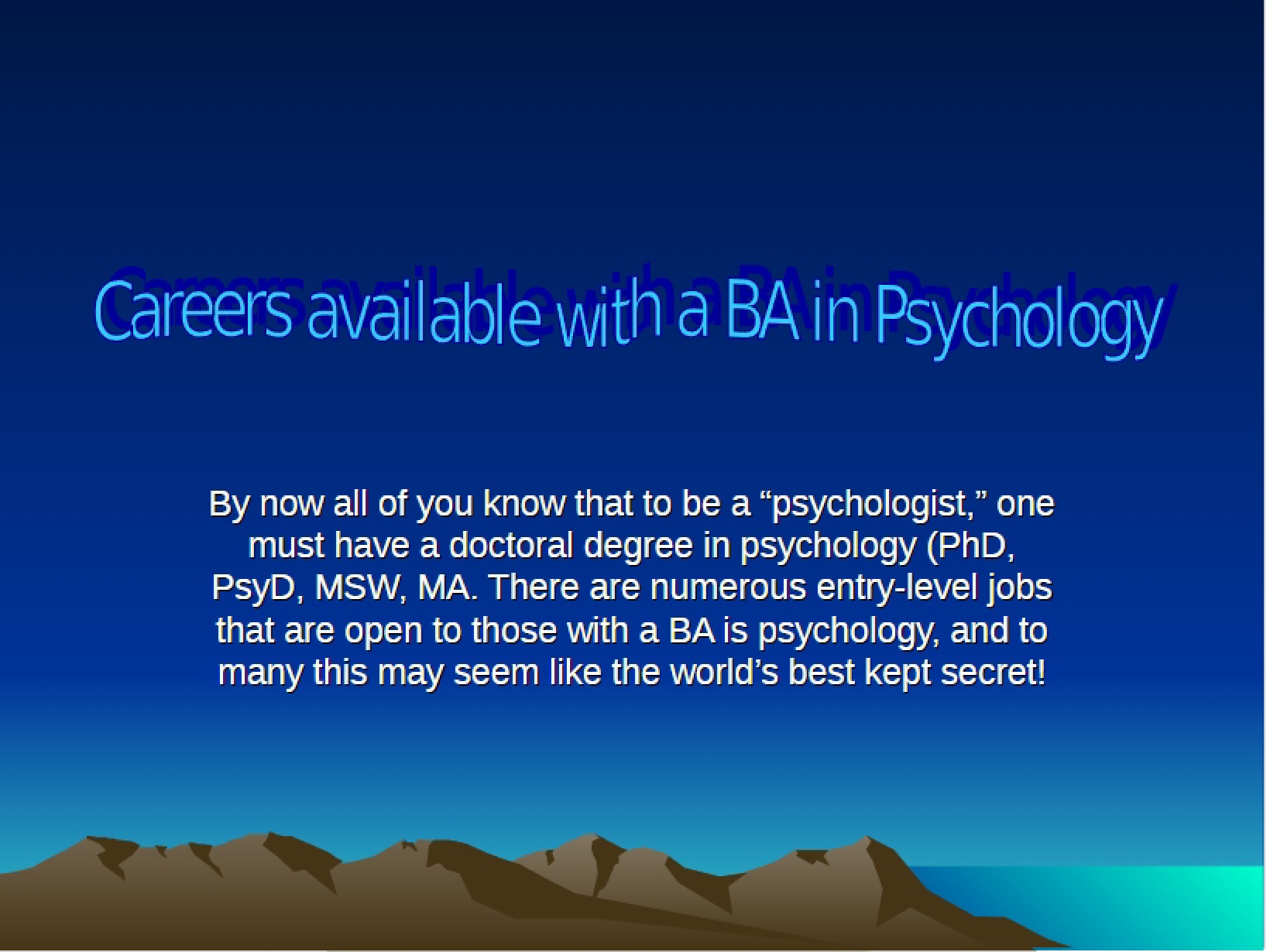 References for Psychology Careers