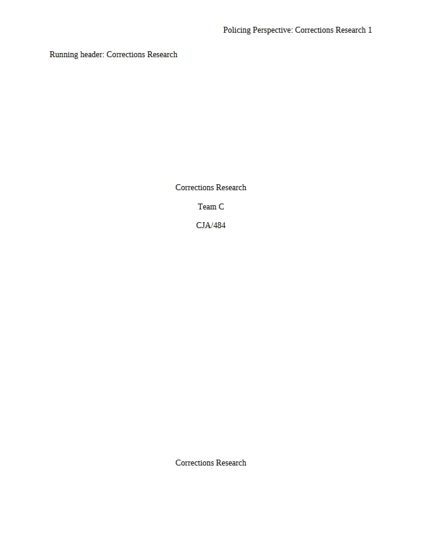 Research on Corrections