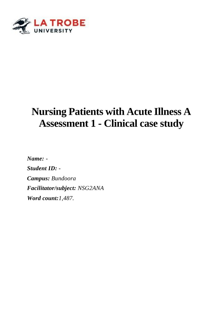 Clinical Case Study - Assessment 1