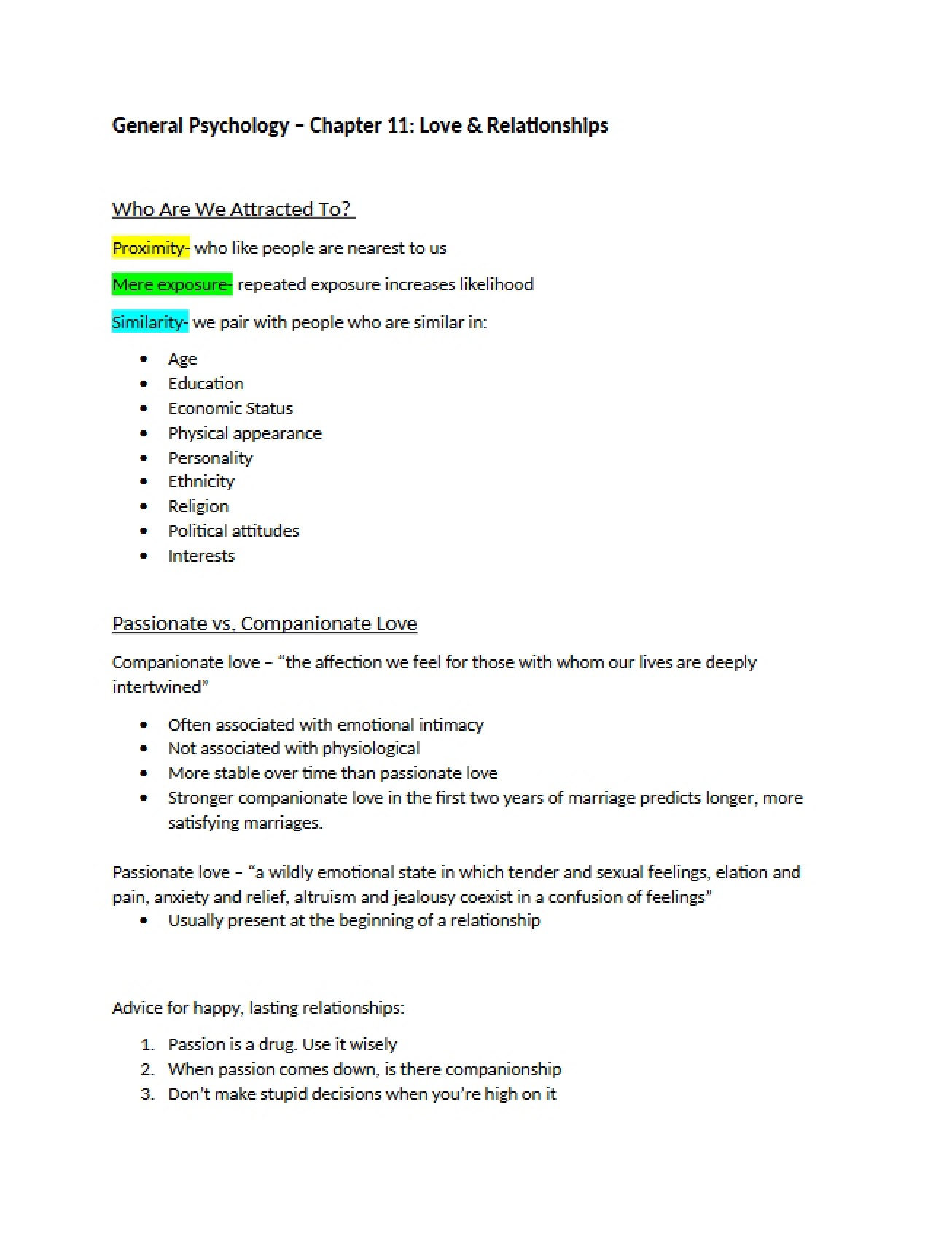 Chapter Eleven Relationships