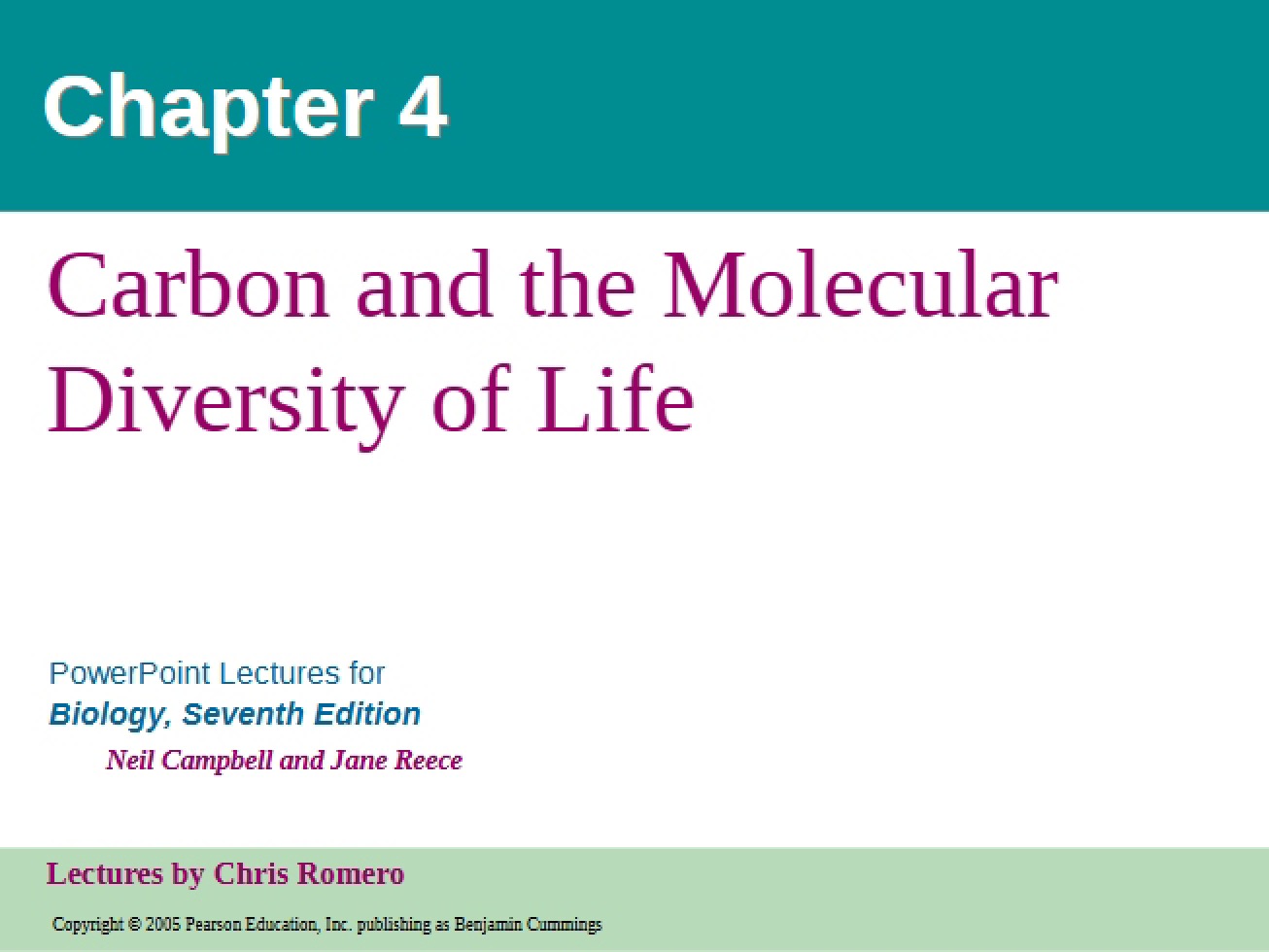 Molecular Diversity of Life and Carbon