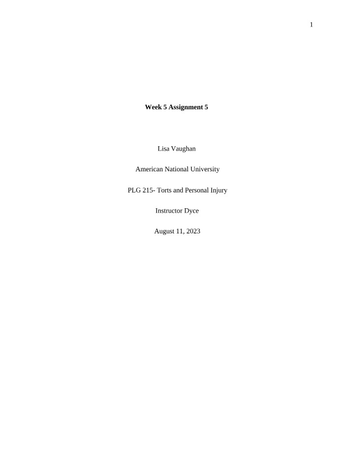 Assignment 5 for Week 5