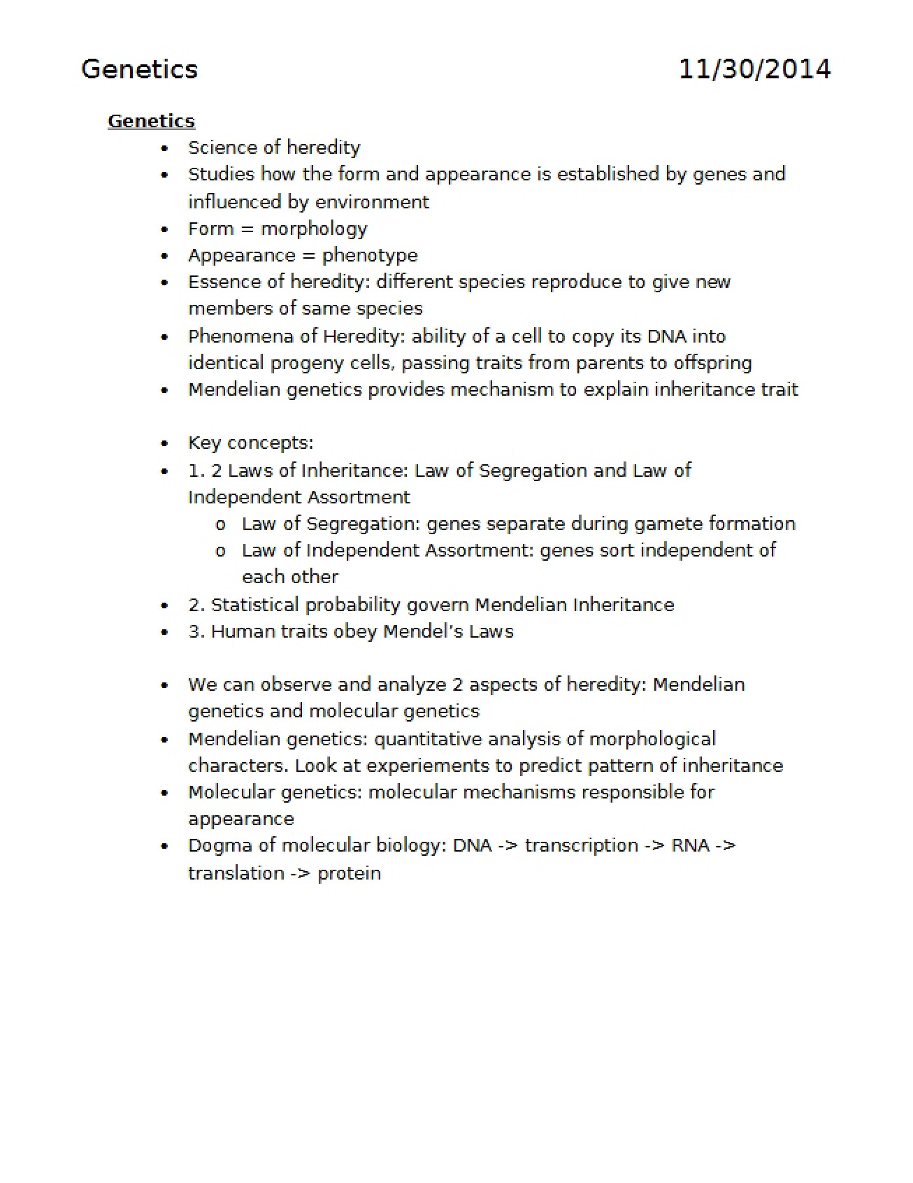 Genetics Fundamentals