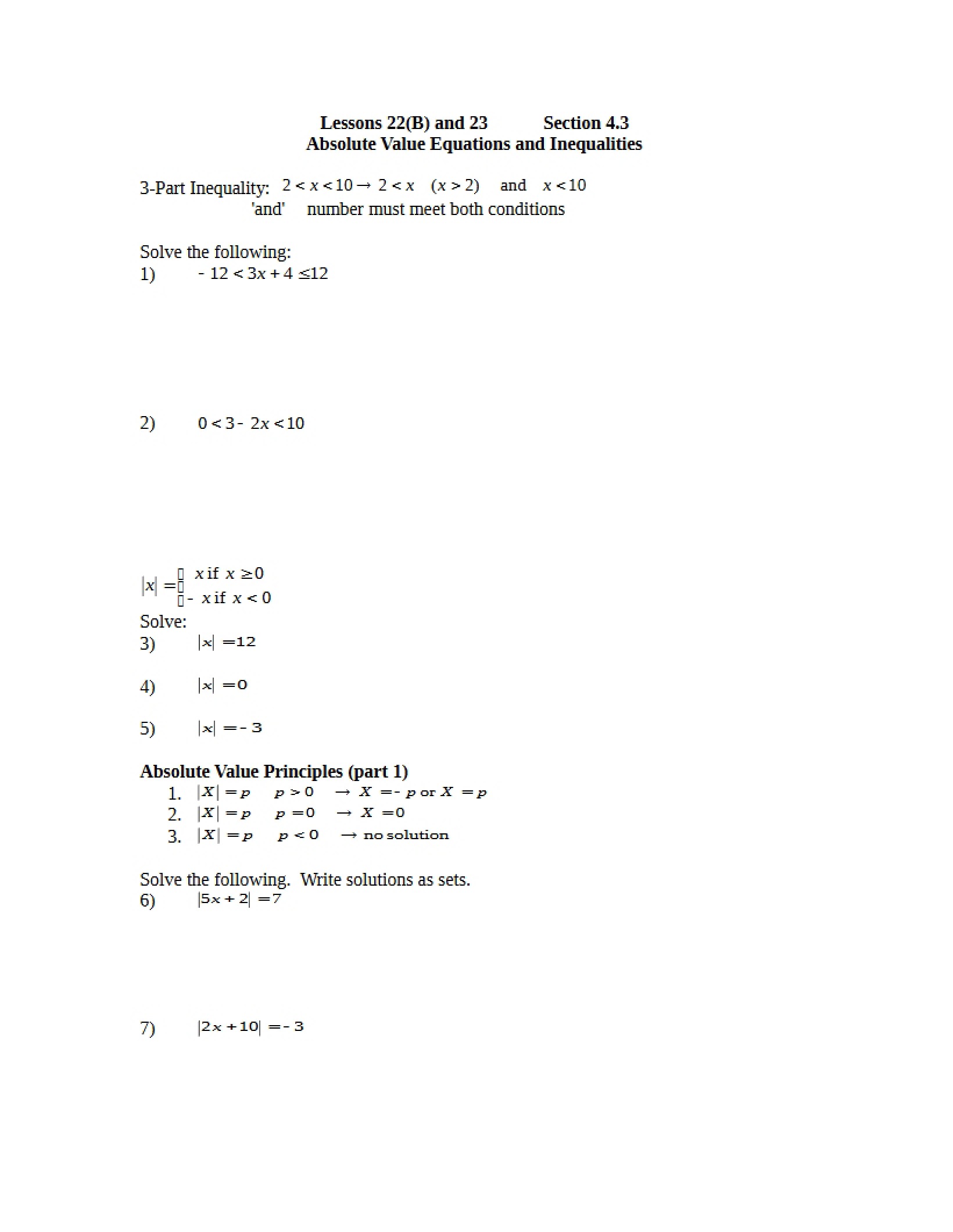 Algebra Revision Notes