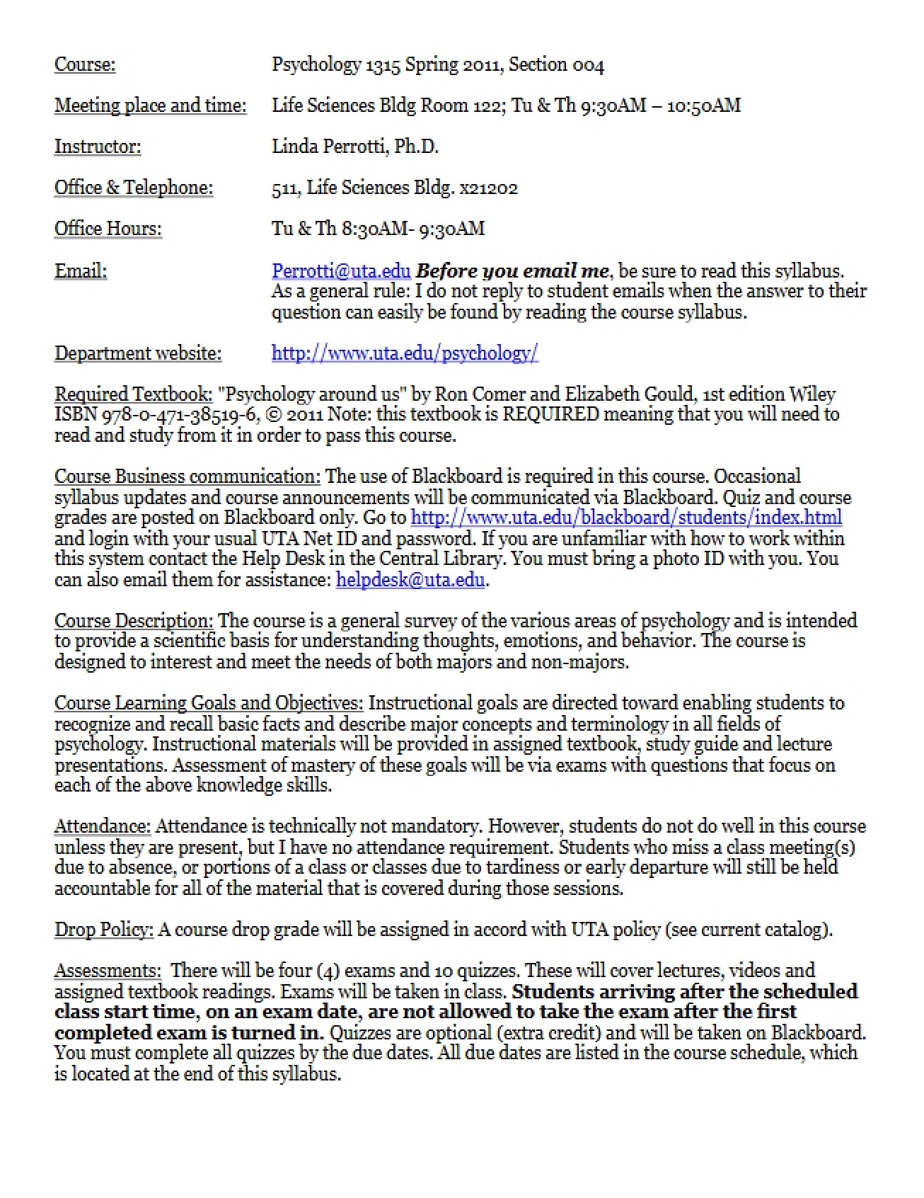 Course Info Sheet