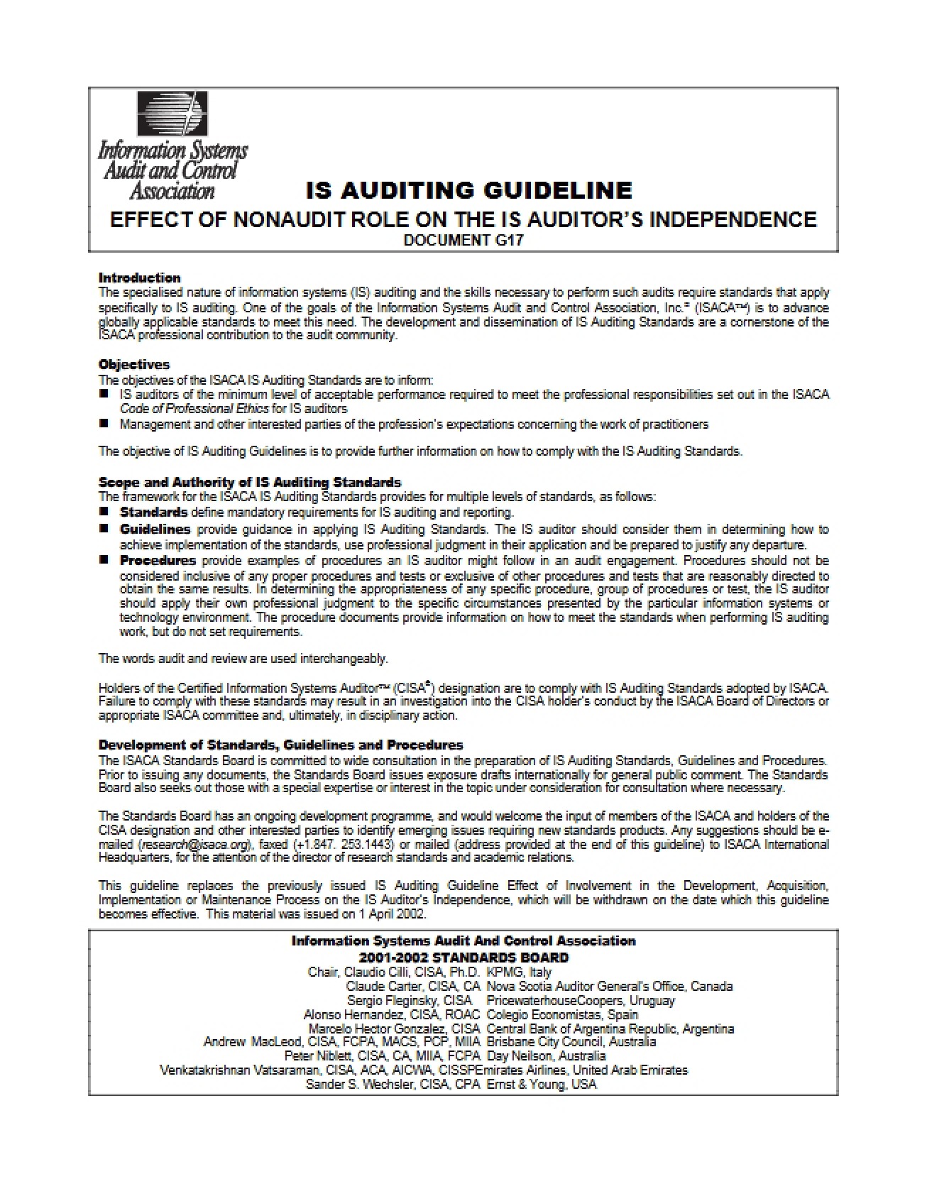 Guidelines for Systems Assurance Auditing