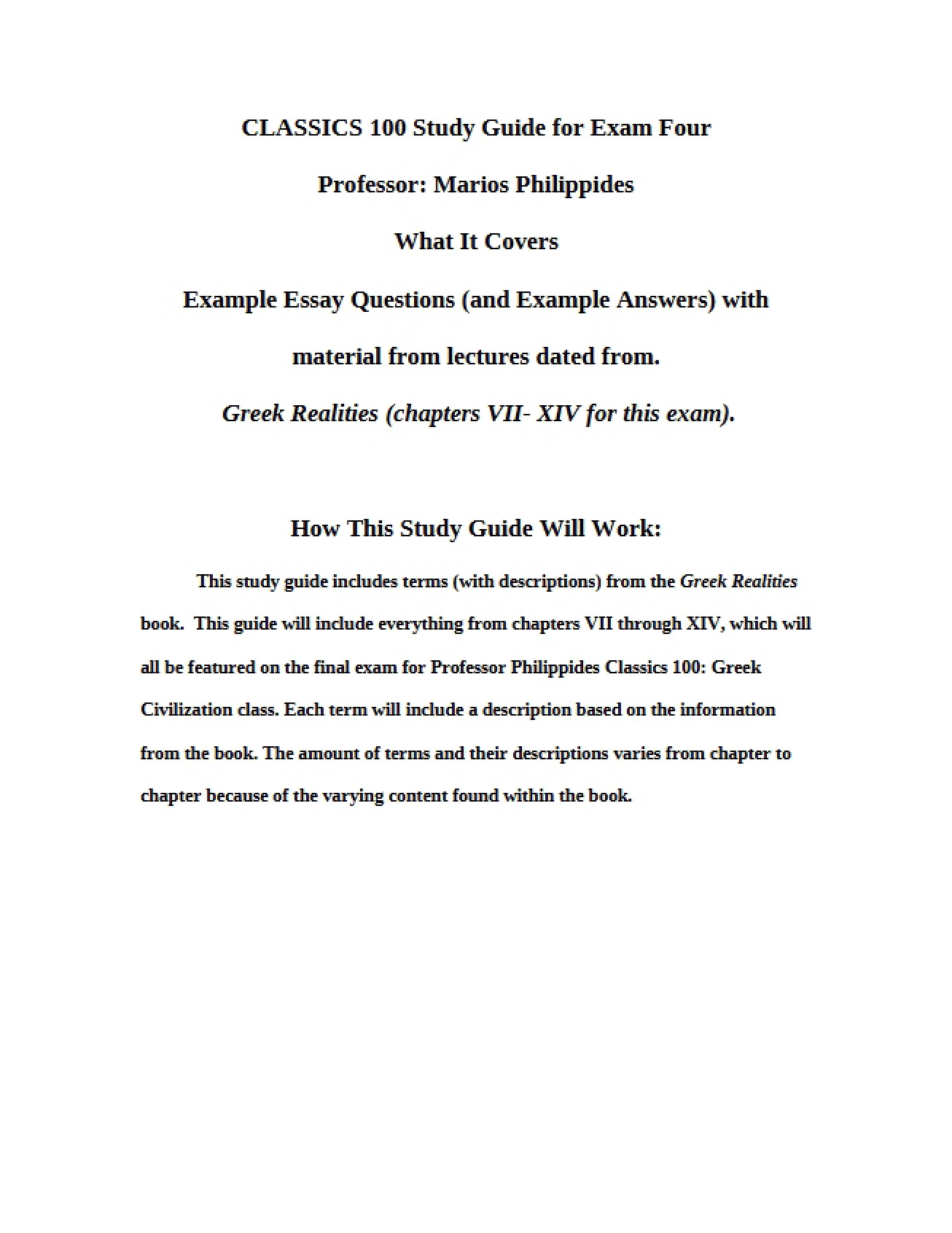Exam Four Study Guide