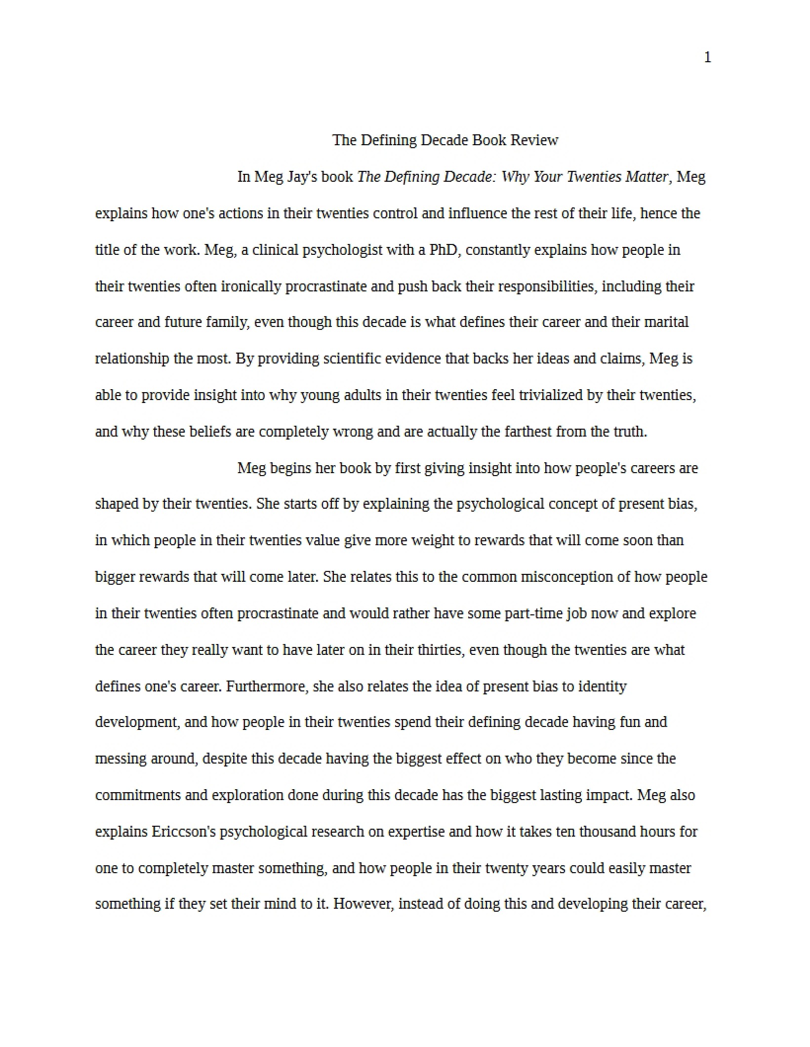 Essay Final Book Review