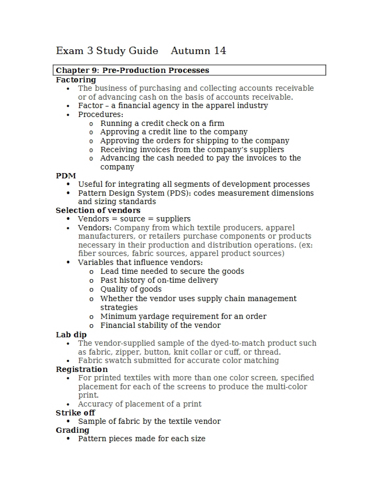 Third Exam Prep Guide