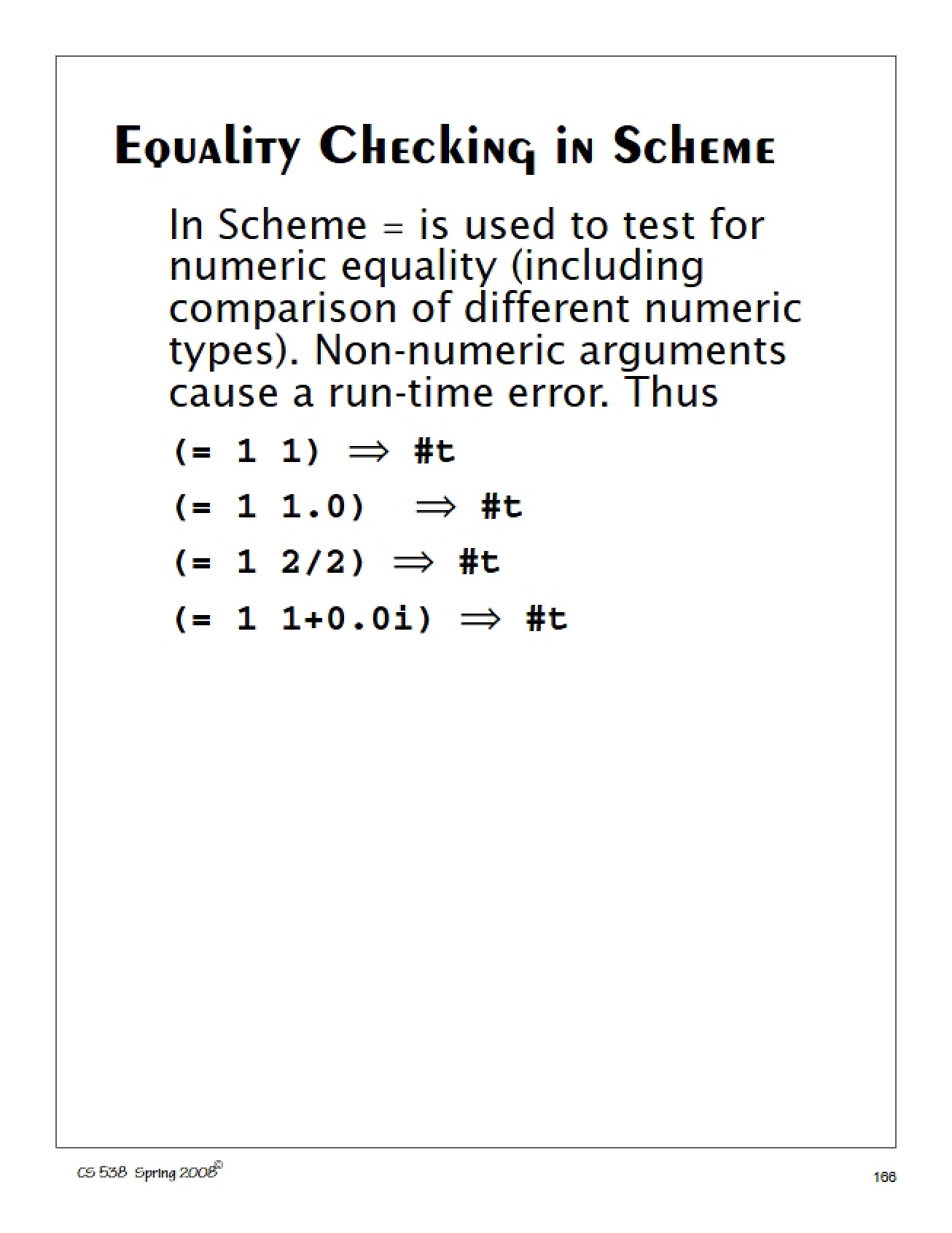 Scheme Equality Checking