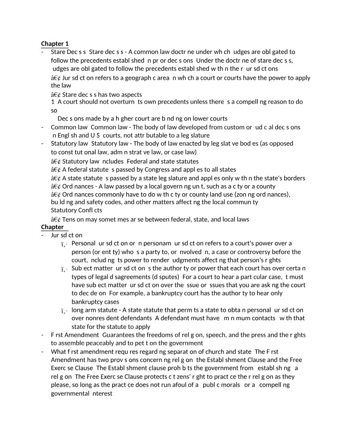 Law Notes - Chapter 1-14