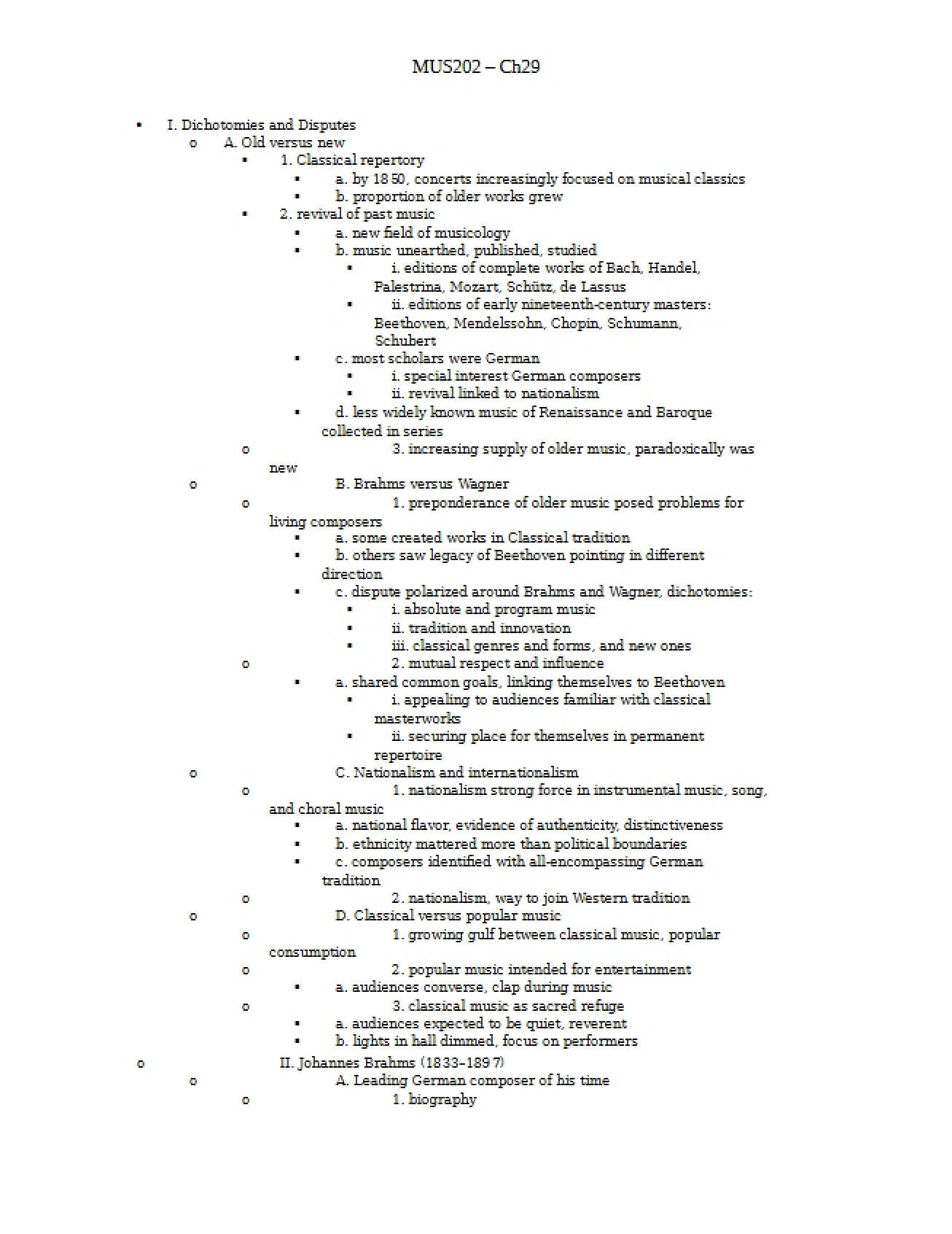 Music Style and Literature II Chapter 29