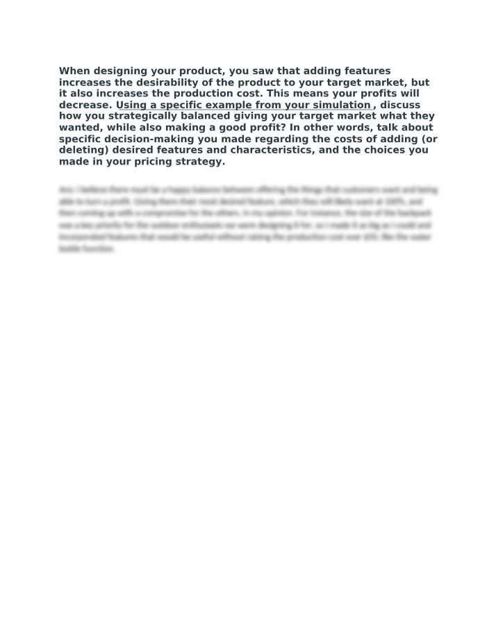 Strategic Decision-Making - Balancing Customer Desires
