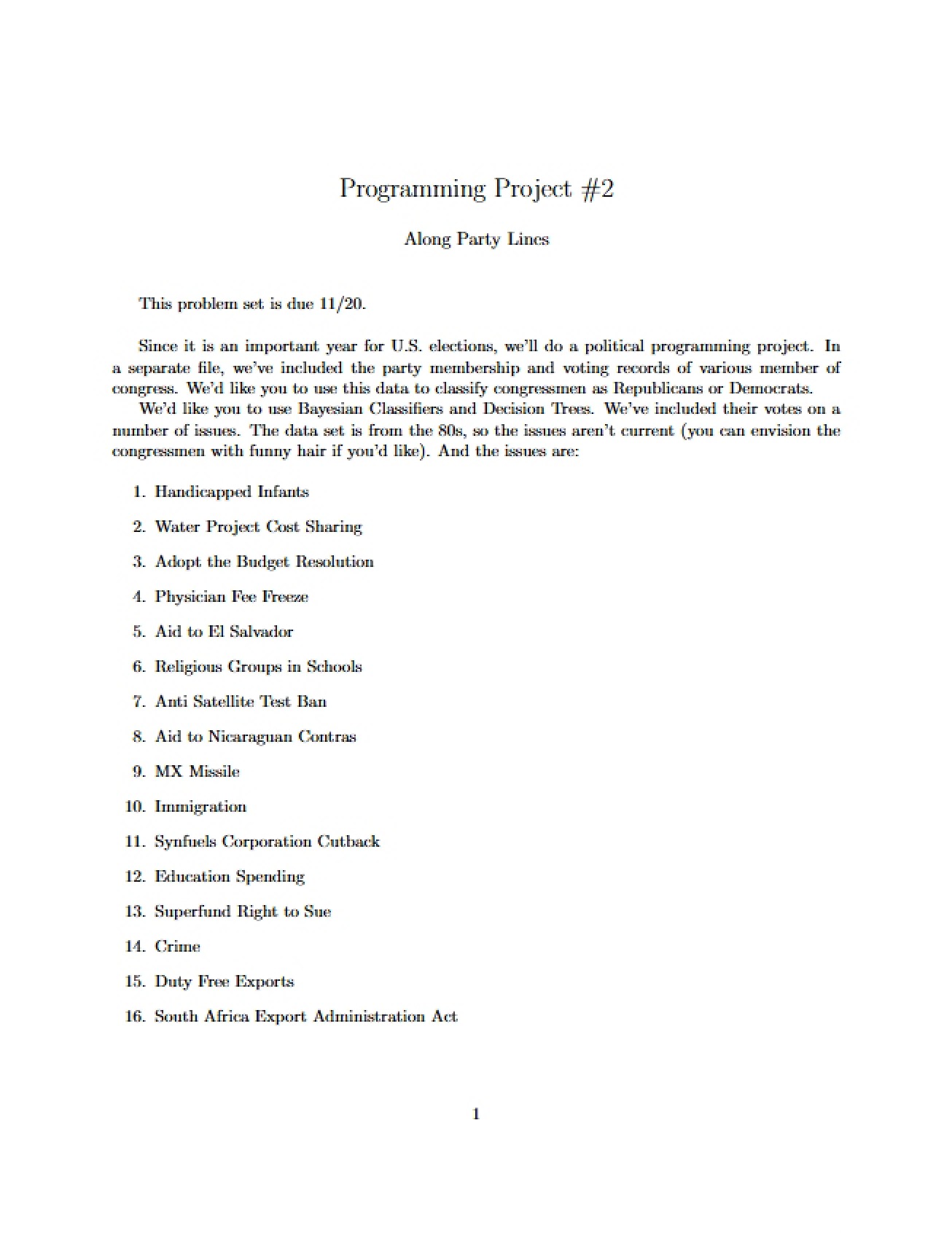 Second Programming Project