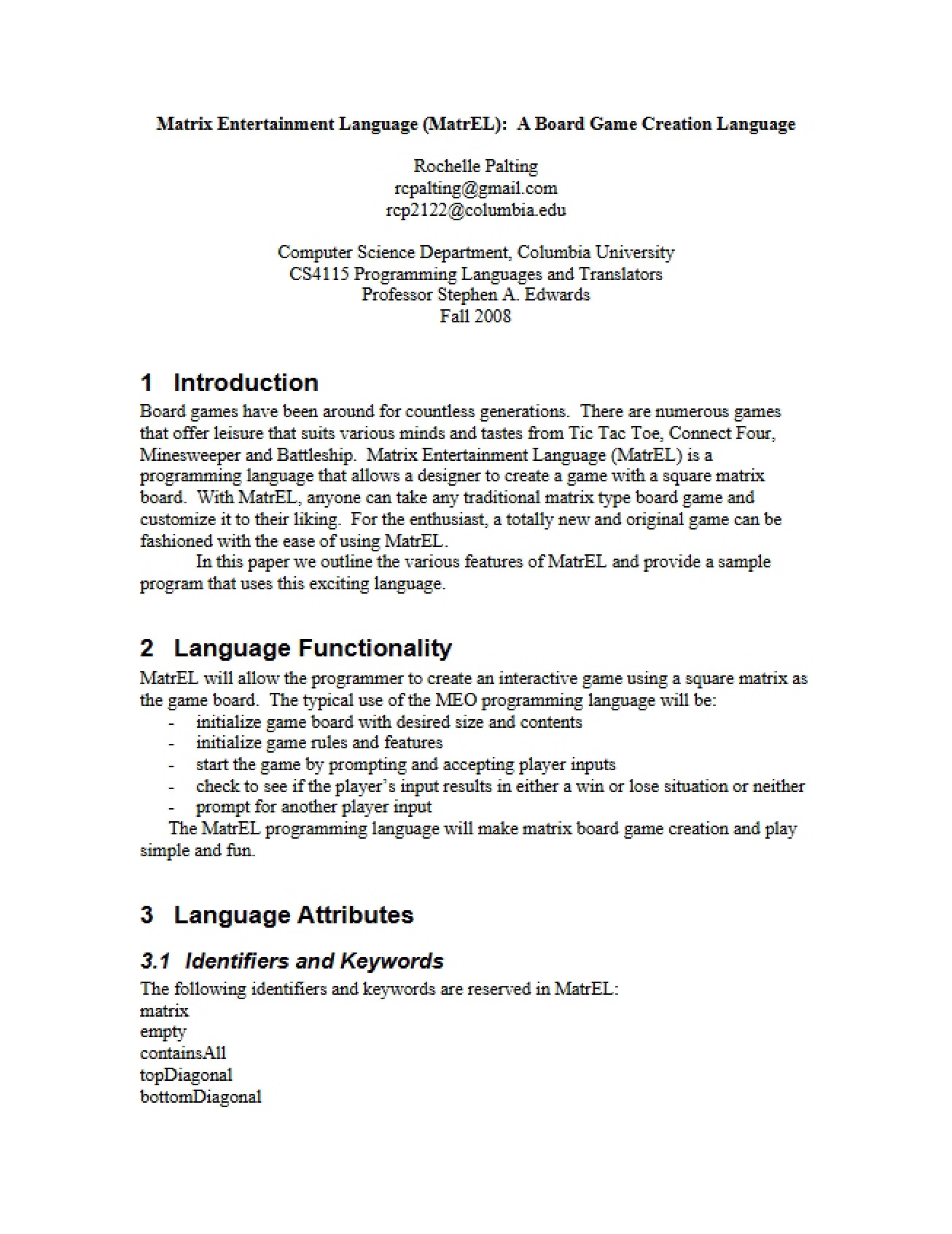 Language for Matrix Entertainment
