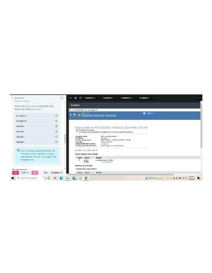Baseline Security Analyzer Report for PRACTICELABS-PLAB0C01