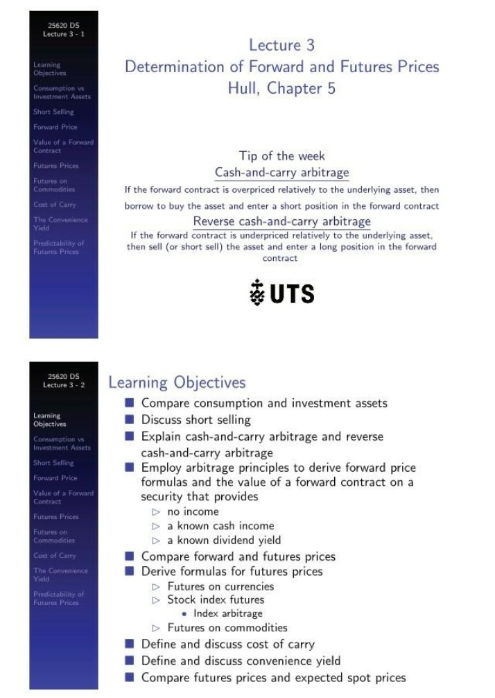 Derivative Securities Lecture 3