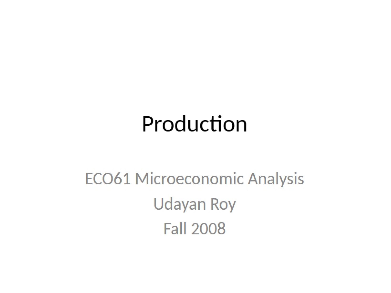 Microeconomics Production