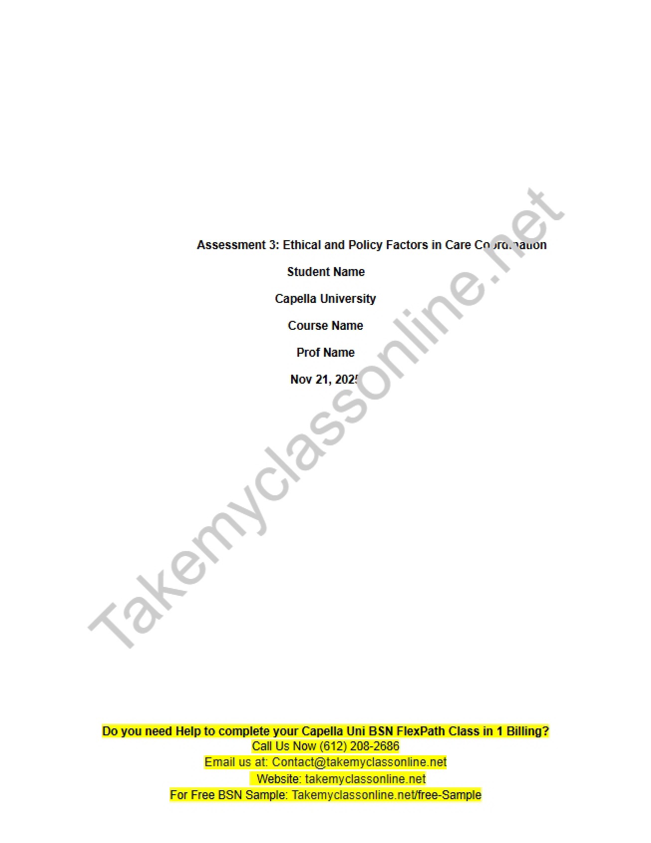 Policy and Ethical Factors regarding Care Coordination (Assessment 3)