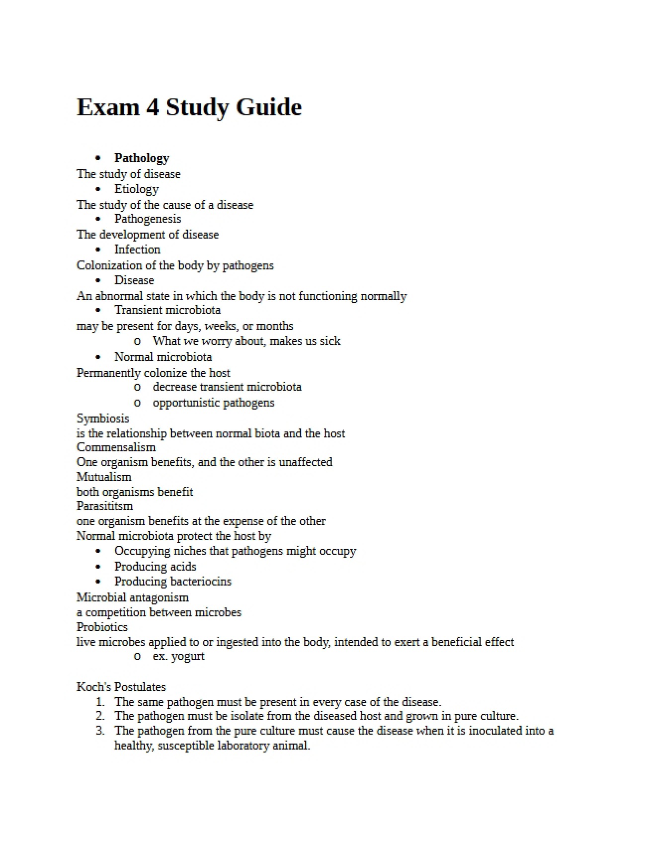 Guide for Microbiology Exam 4