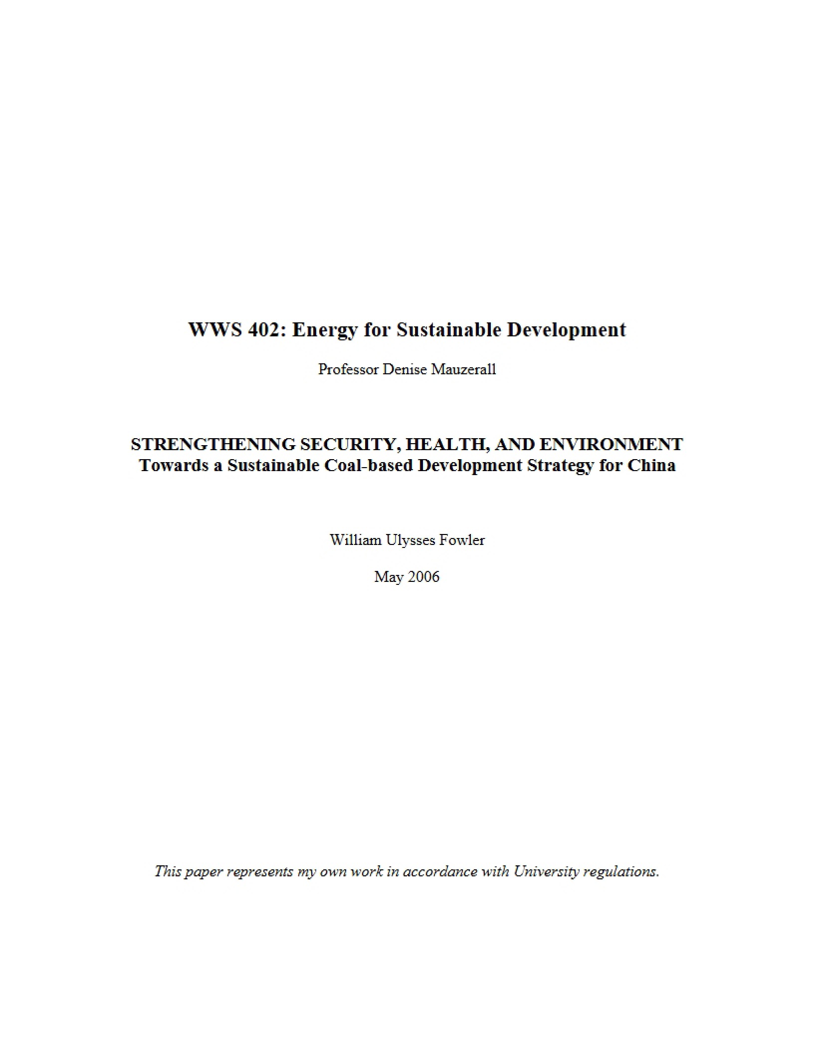 Sustainable Development Energy
