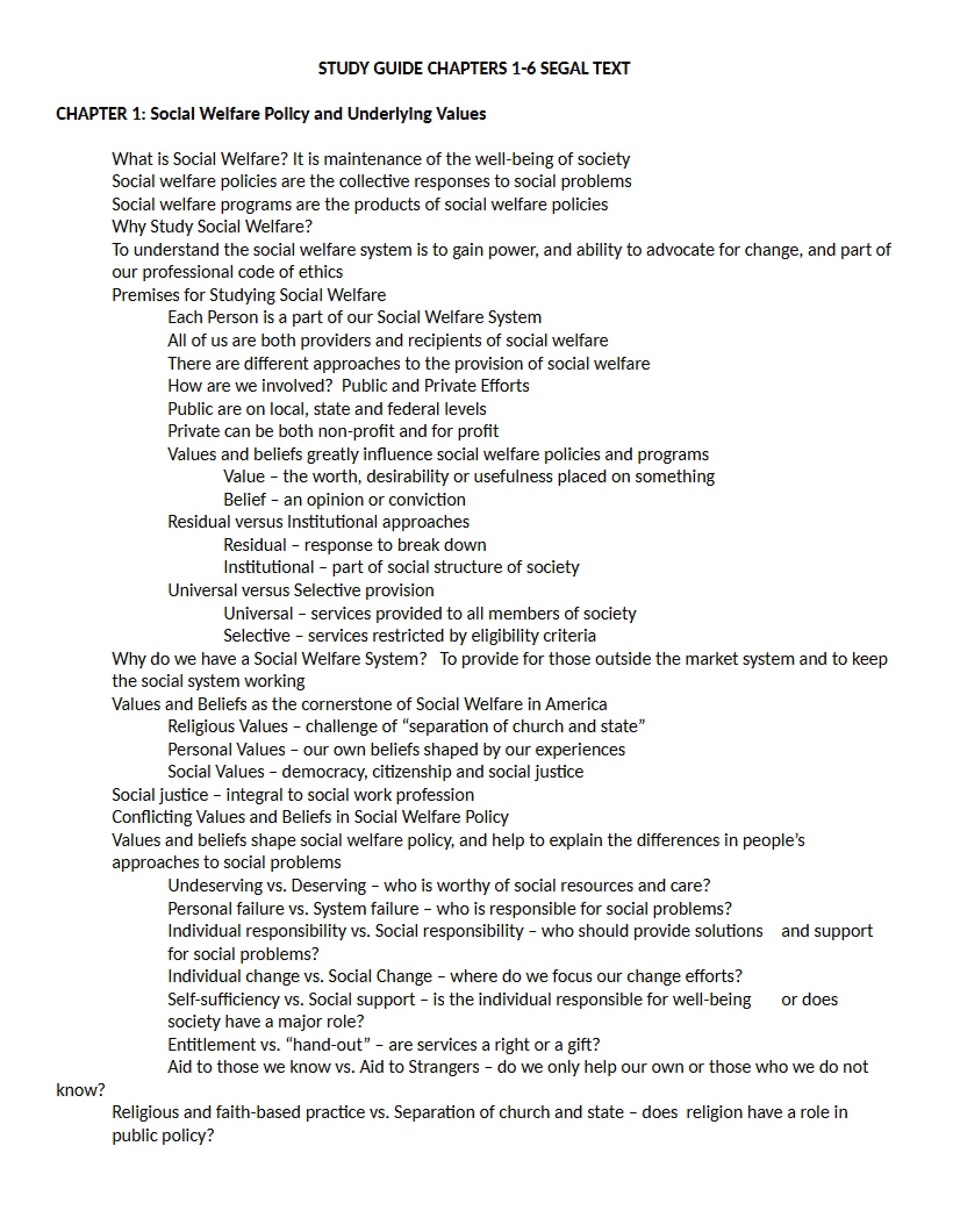 Study Guide Chapters 1-6