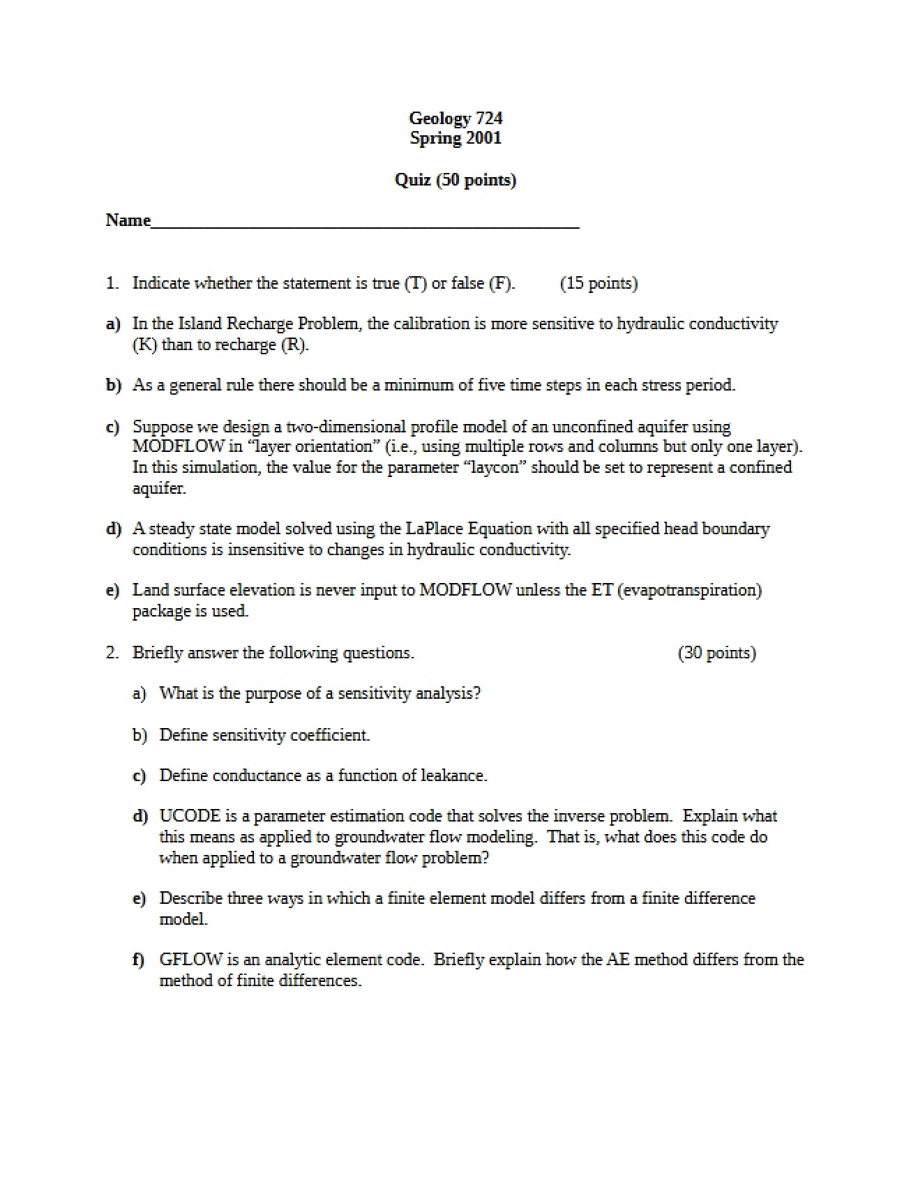 Quiz Geology 724