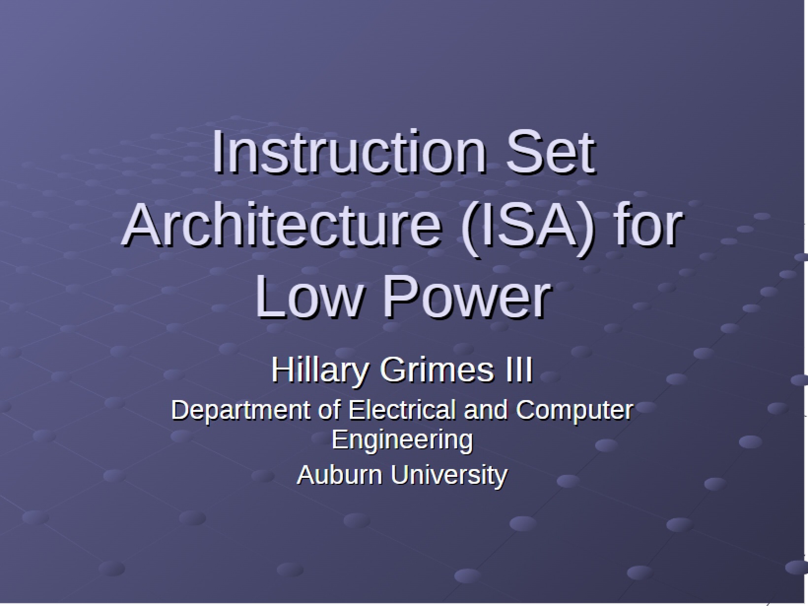 Low Power ISA Part 2