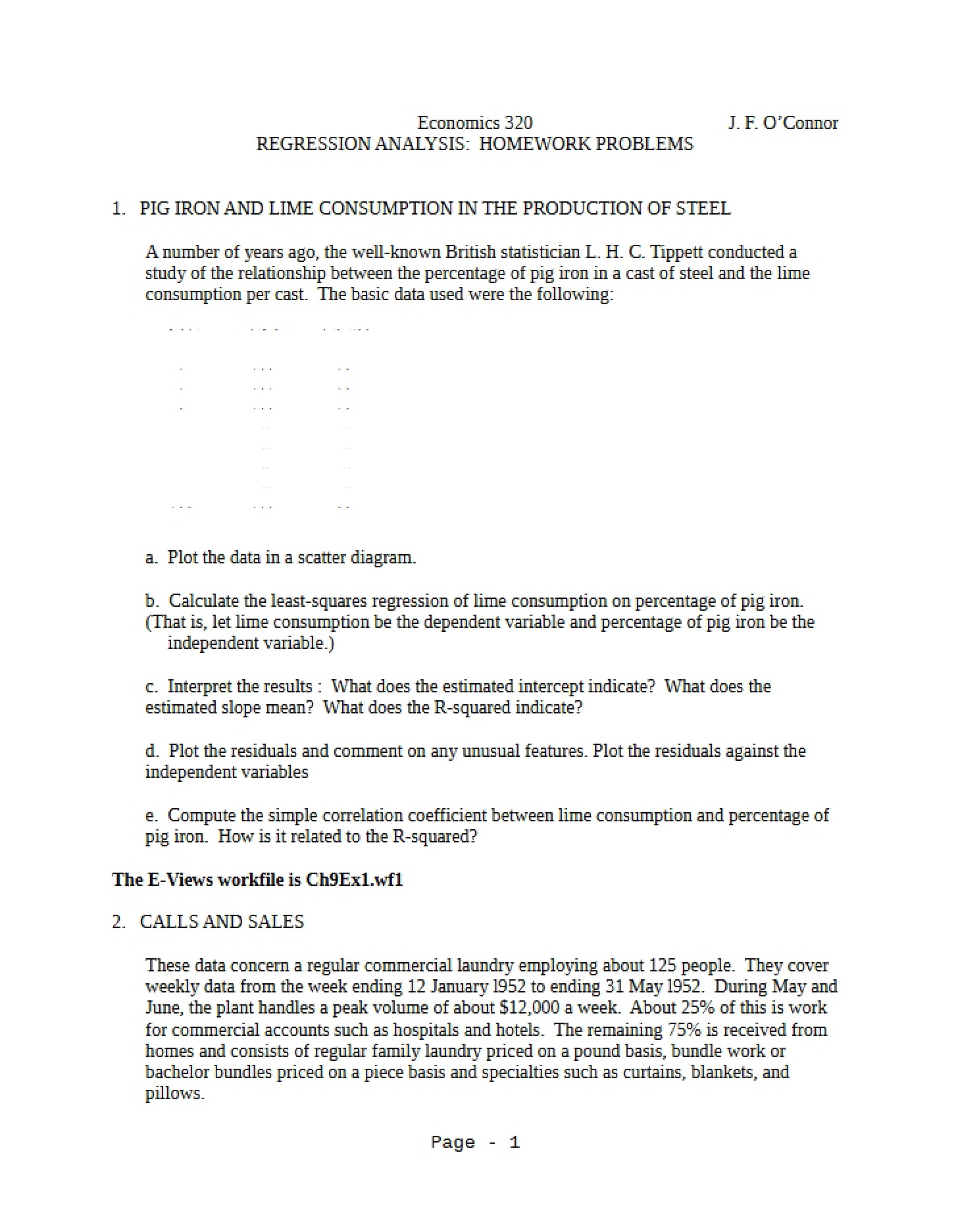 Analysis using Regression