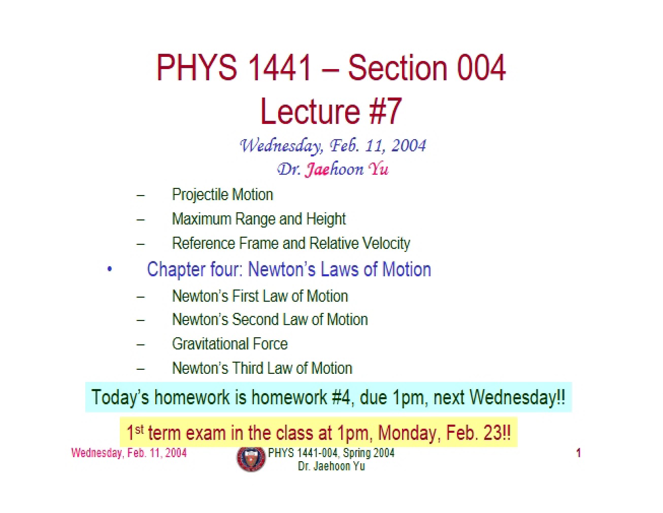 Motion of Projectiles