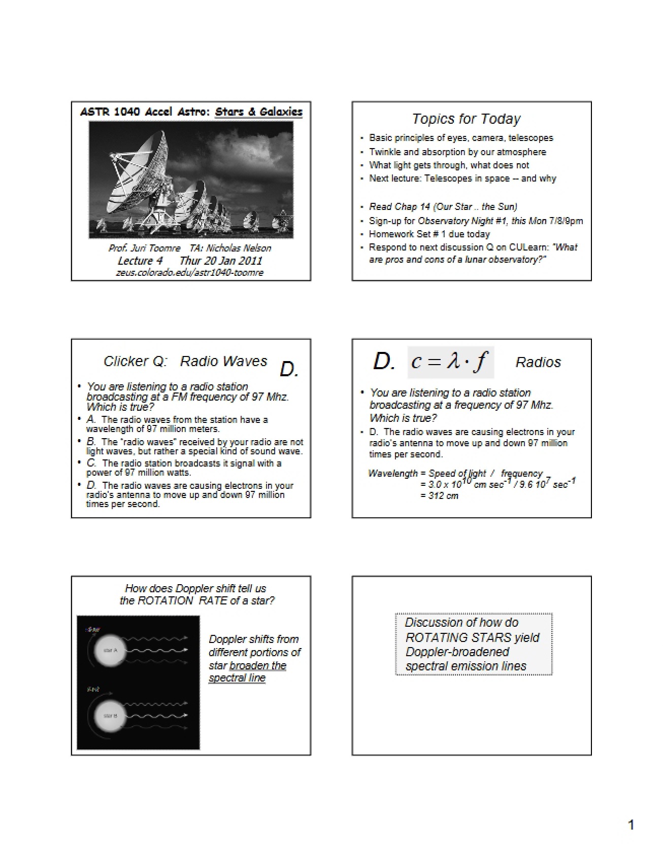Accelerated Introductory Astronomy Course Materials