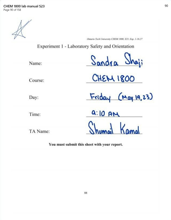 CHEM 1800 Lab Manual Pages 90-94 (S23)