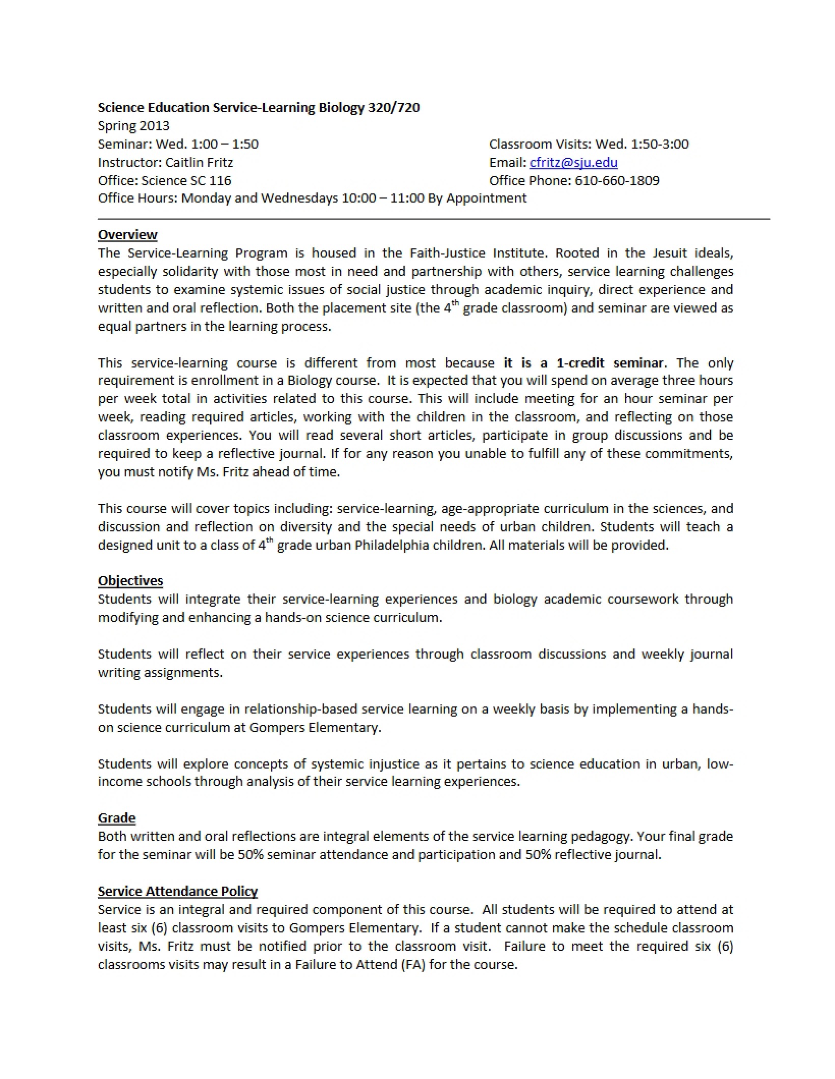Science Education Syllabus