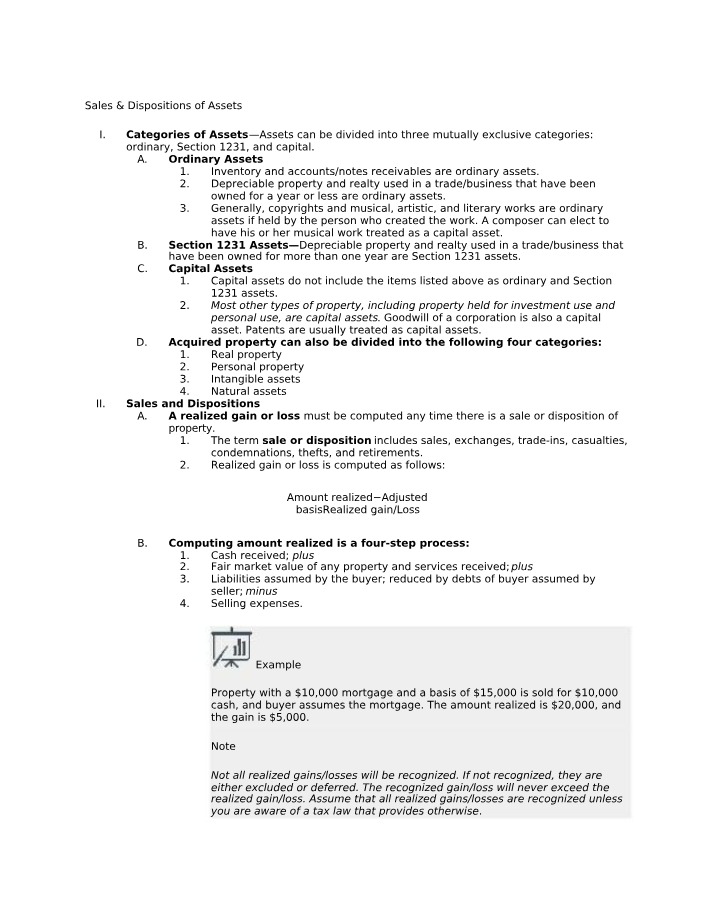 Notes on Property Transactions