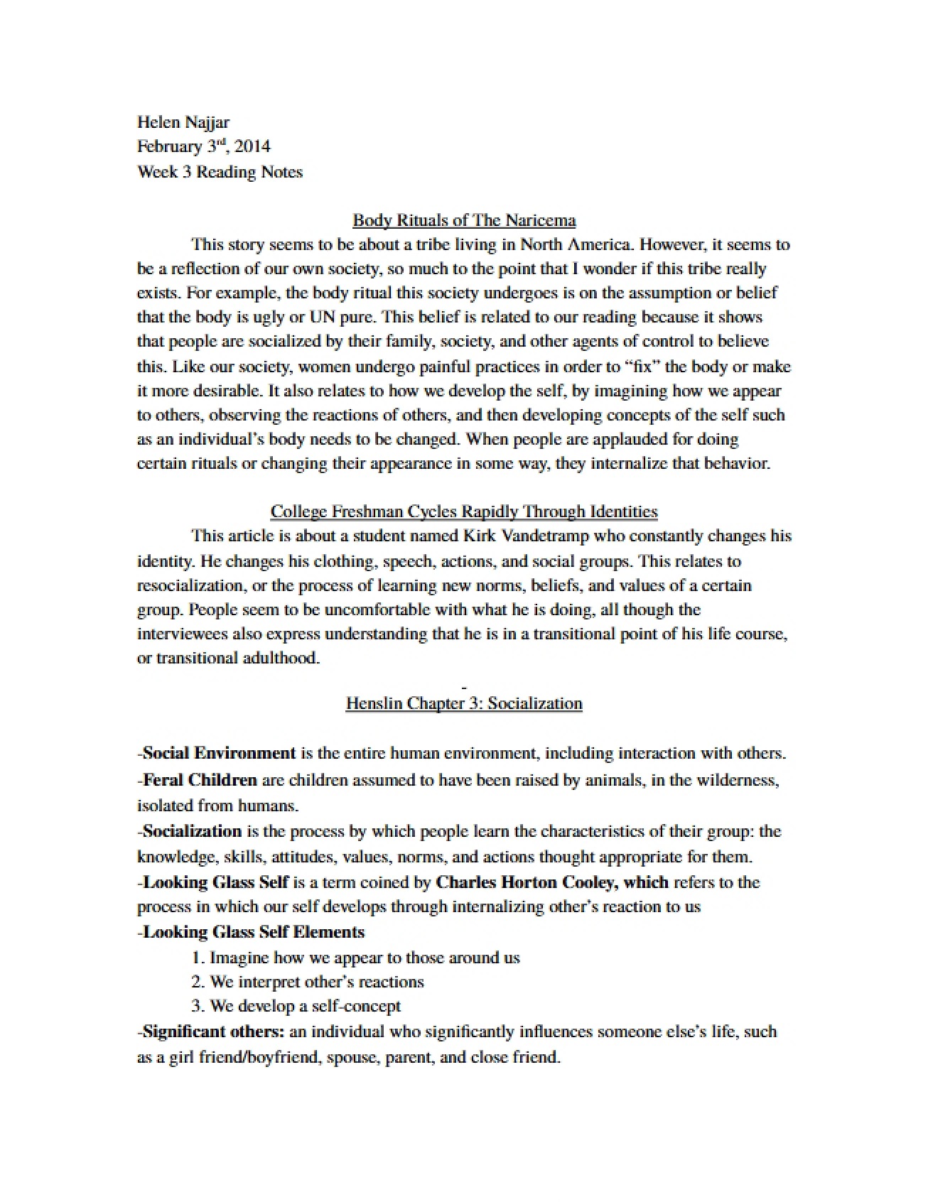 Reading Notes for Week 3