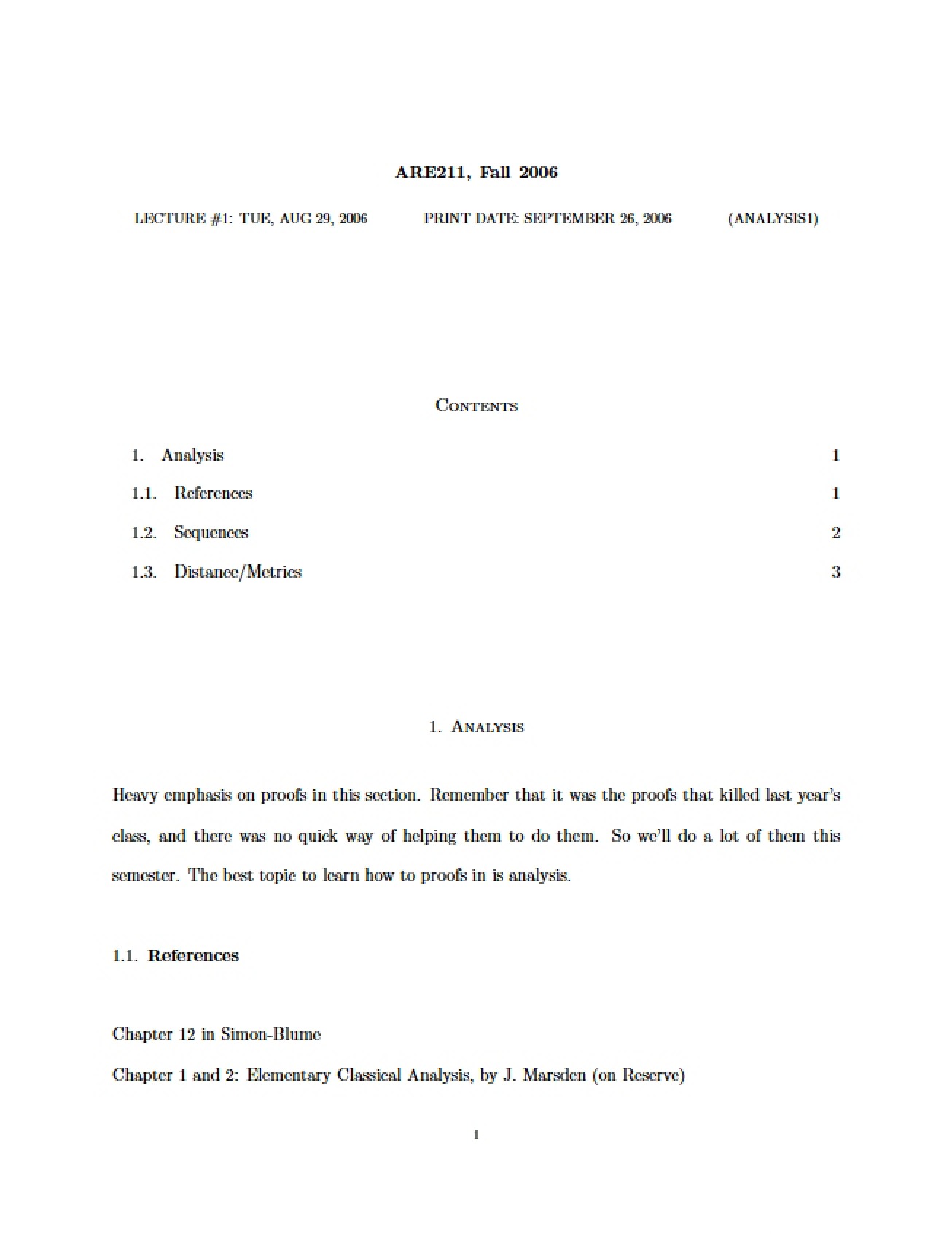 Lecture Summaries for Math Methods